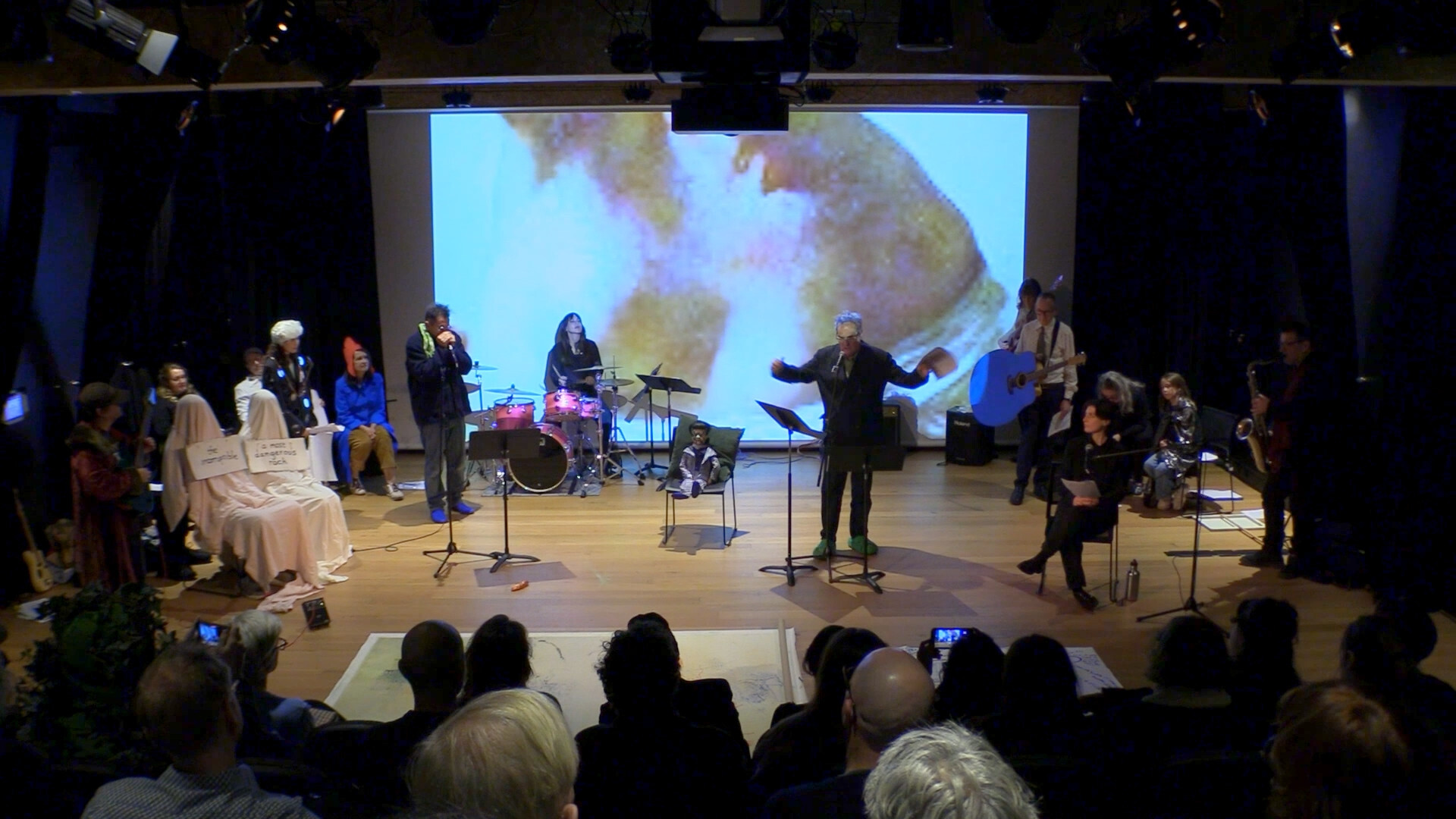 <p>A Constructed World<em>, Electricity & The Devil</em>, 2026, performance, (Musical director: Michele Robecchi; Script with Eloise Mignon) with the participation of Pheno, Esther Edquist, Emily Shaw, Jon Campbell, The Telepathy Project, Ruby Lowe, Simon Barney, Lisa Radford, Jules Bernagaud, Masato Takasaka, Sue Cramer, Rosie Isaac as the Translator & more… Courtesy of the artist and Roslyn Oxley9 Gallery, Sydney.</p>