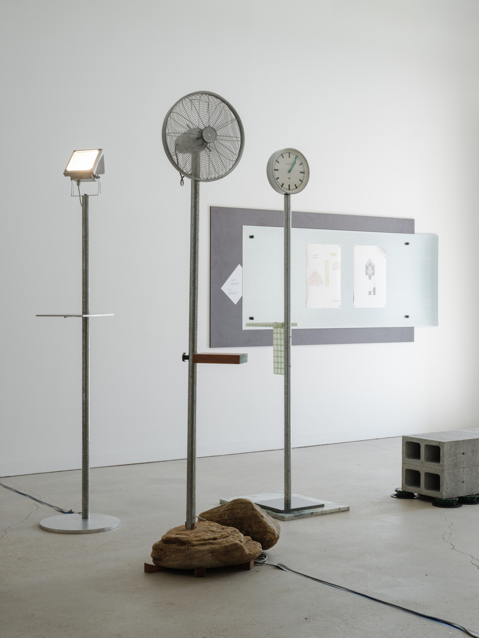 <p>Installation view of <em>A Good Idea</em>, 2025. Sam Chermayeff Office, <em>Poles</em> (assembled by Rowan Le Sueur, Nicholas Schultz, Sophie Shaw, Sellina Cheng, Sandra Yang), 2025. Photo: Hamish McIntosh.</p>