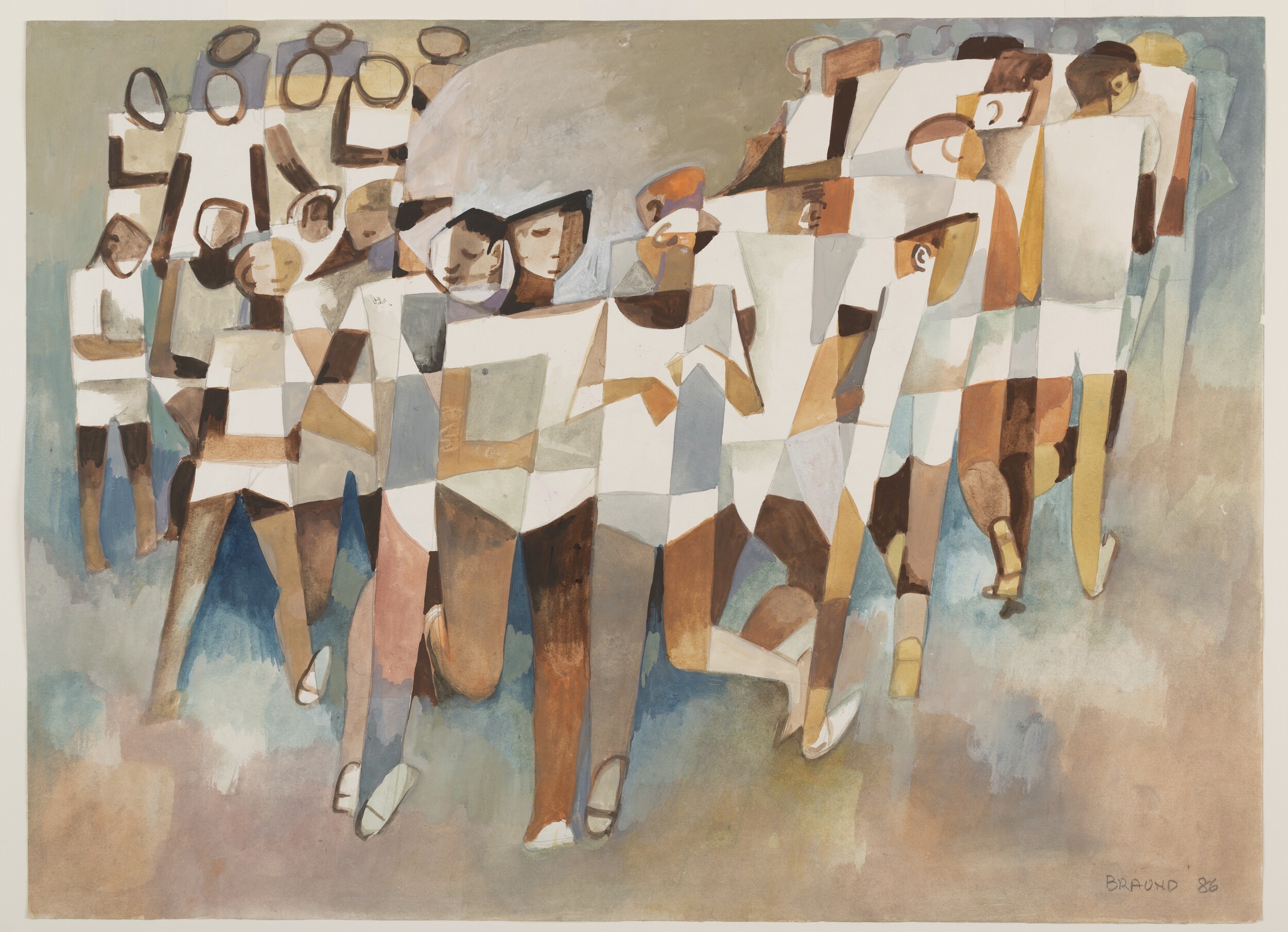 <p>Dorothy Braund, Fun Run, 1986, gouache on paper, Castlemaine Art Museum. Gift of the artist, 2010. </p>
