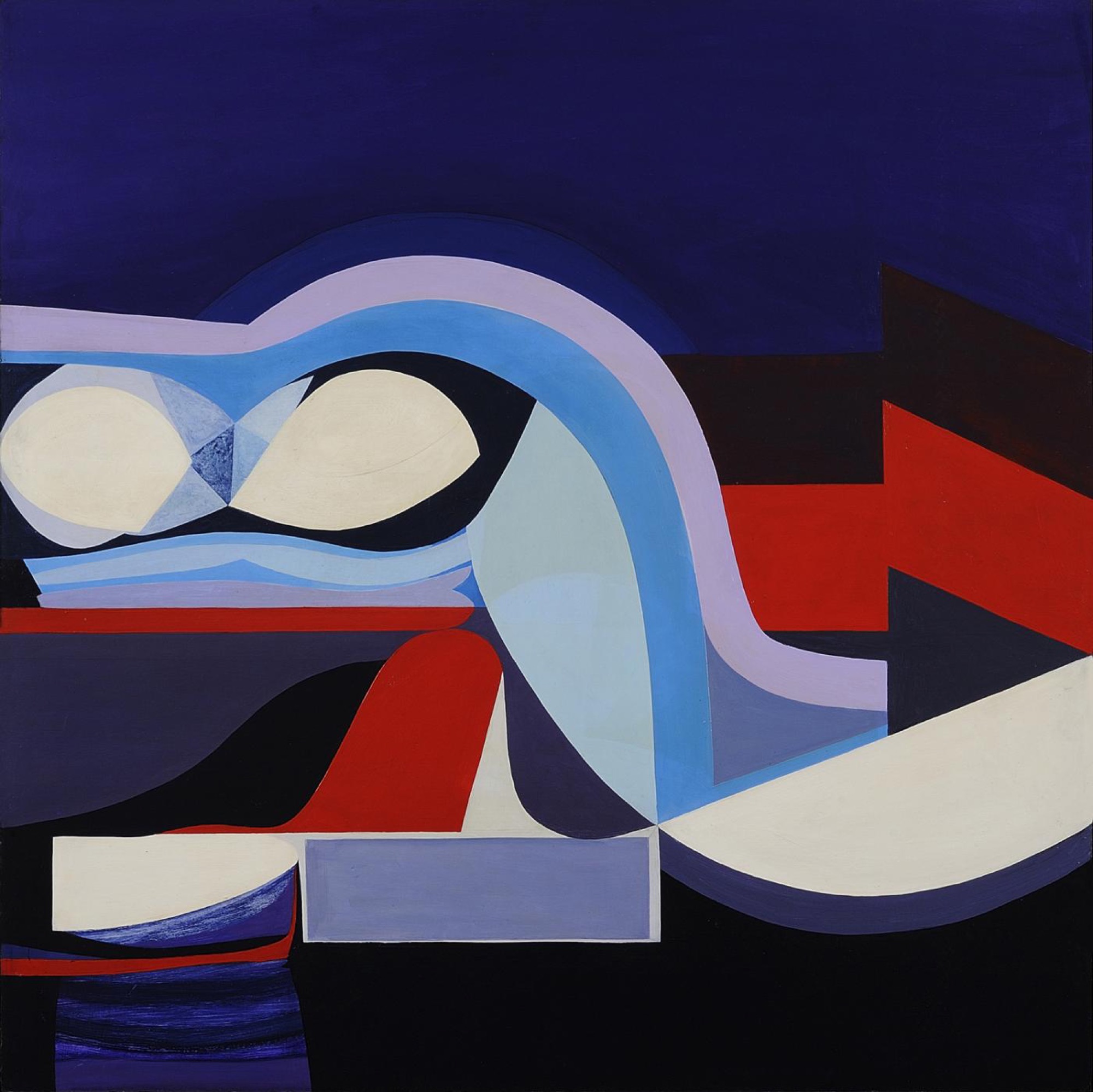 Margaret Dredge, The Huntress, 1969, acrylic on board, 122.00 x 122.00