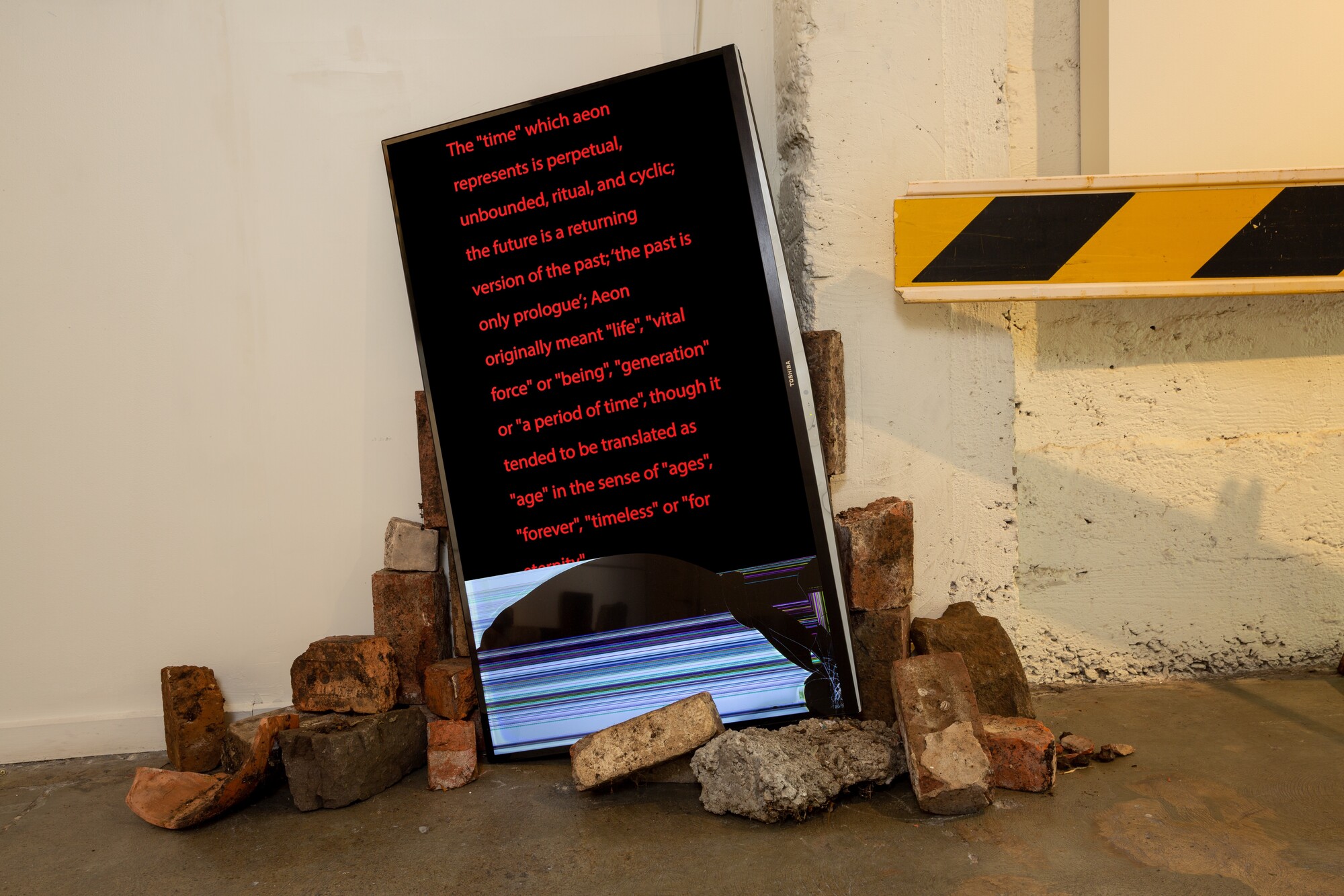 Installation view of <em>Aeon Resurrection</em>, 2022, Incinerator Gallery. Courtesy the gallery. Photo: Lucy Foster