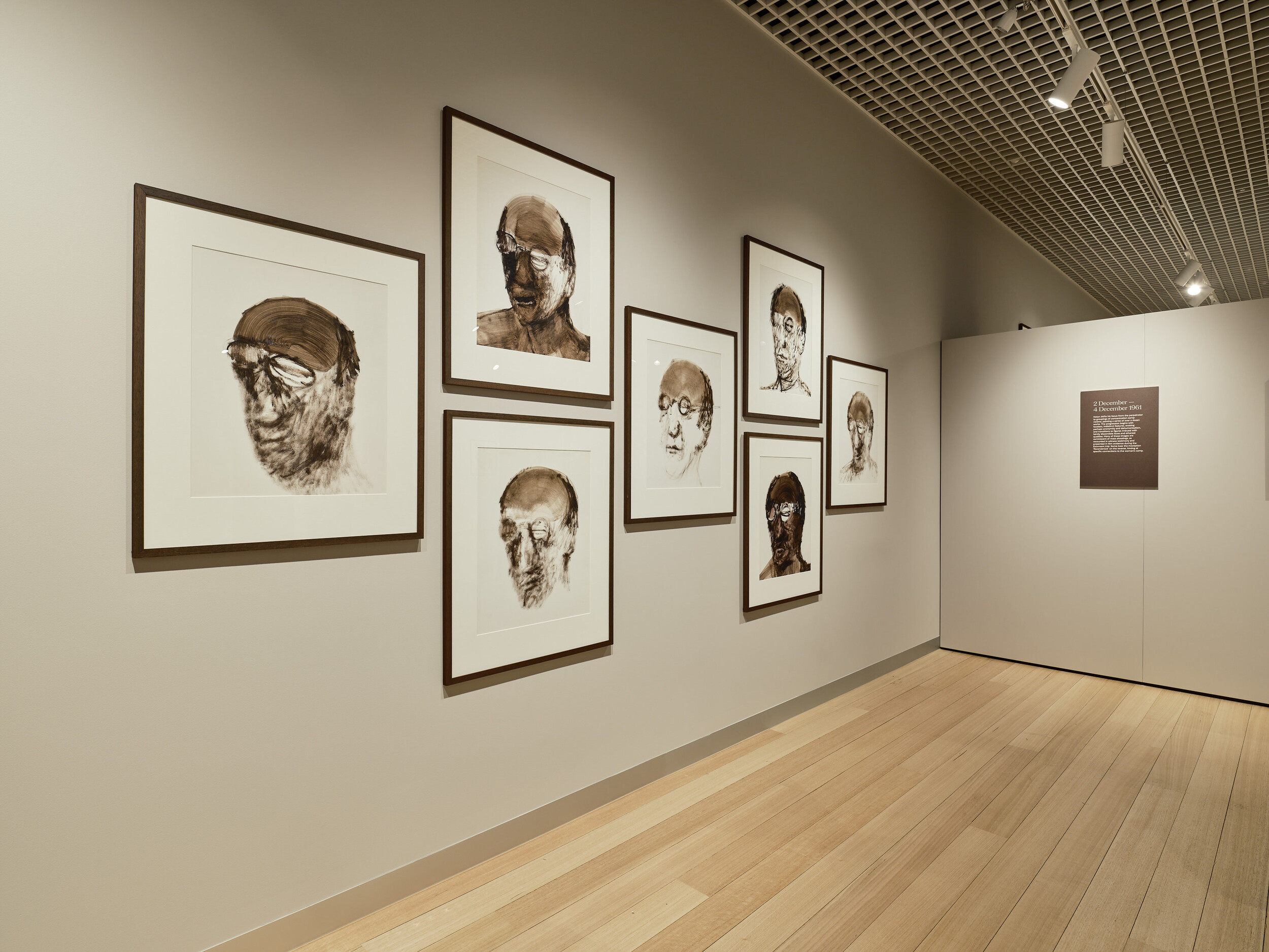 <p>Installation view of <em>Aftershocks: Nolan and the Holocaust</em>, Melbourne Holocaust Museum. Photo: Simon Shiff</p>