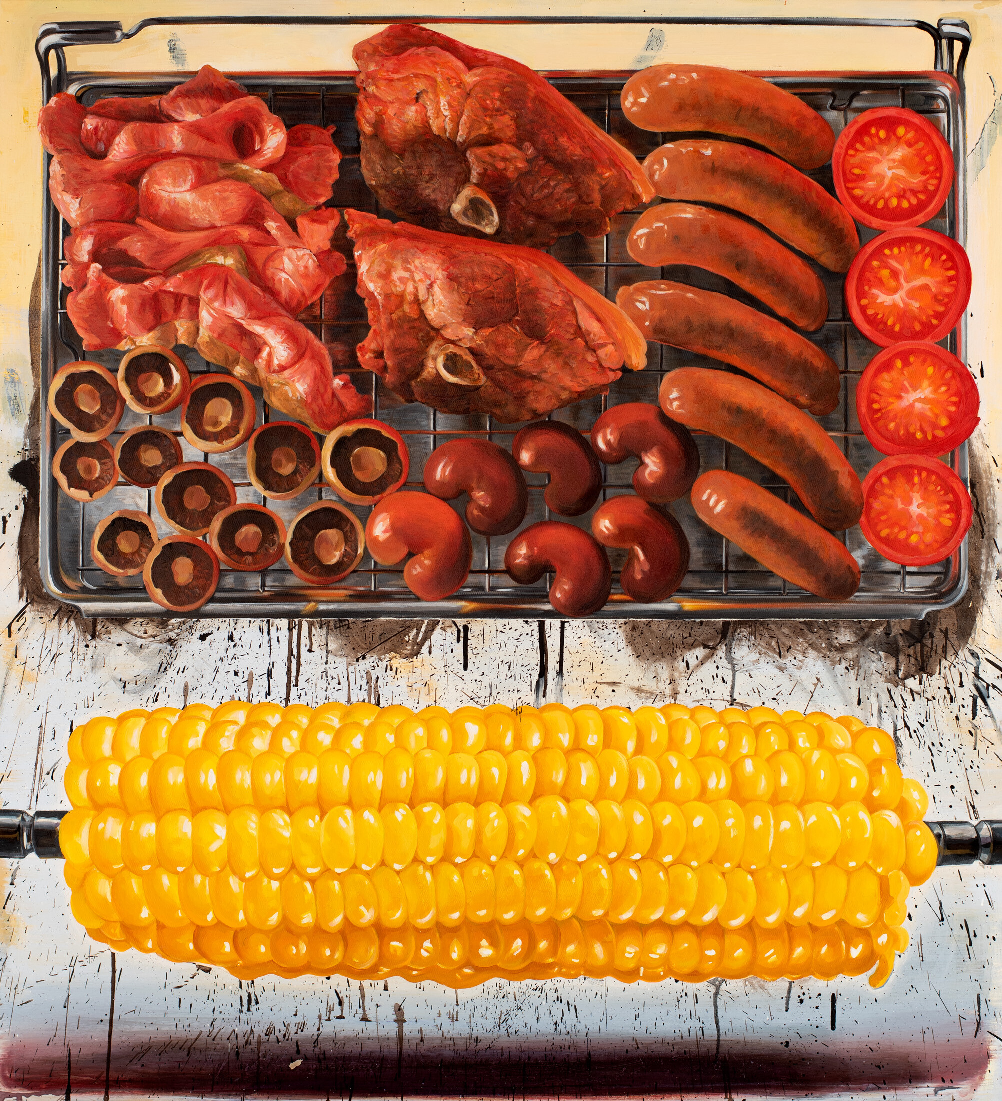 <p>Robert O’Connor, <em>Gridiron, </em>2025, oil on linen, 123 x 112 cm.</p>