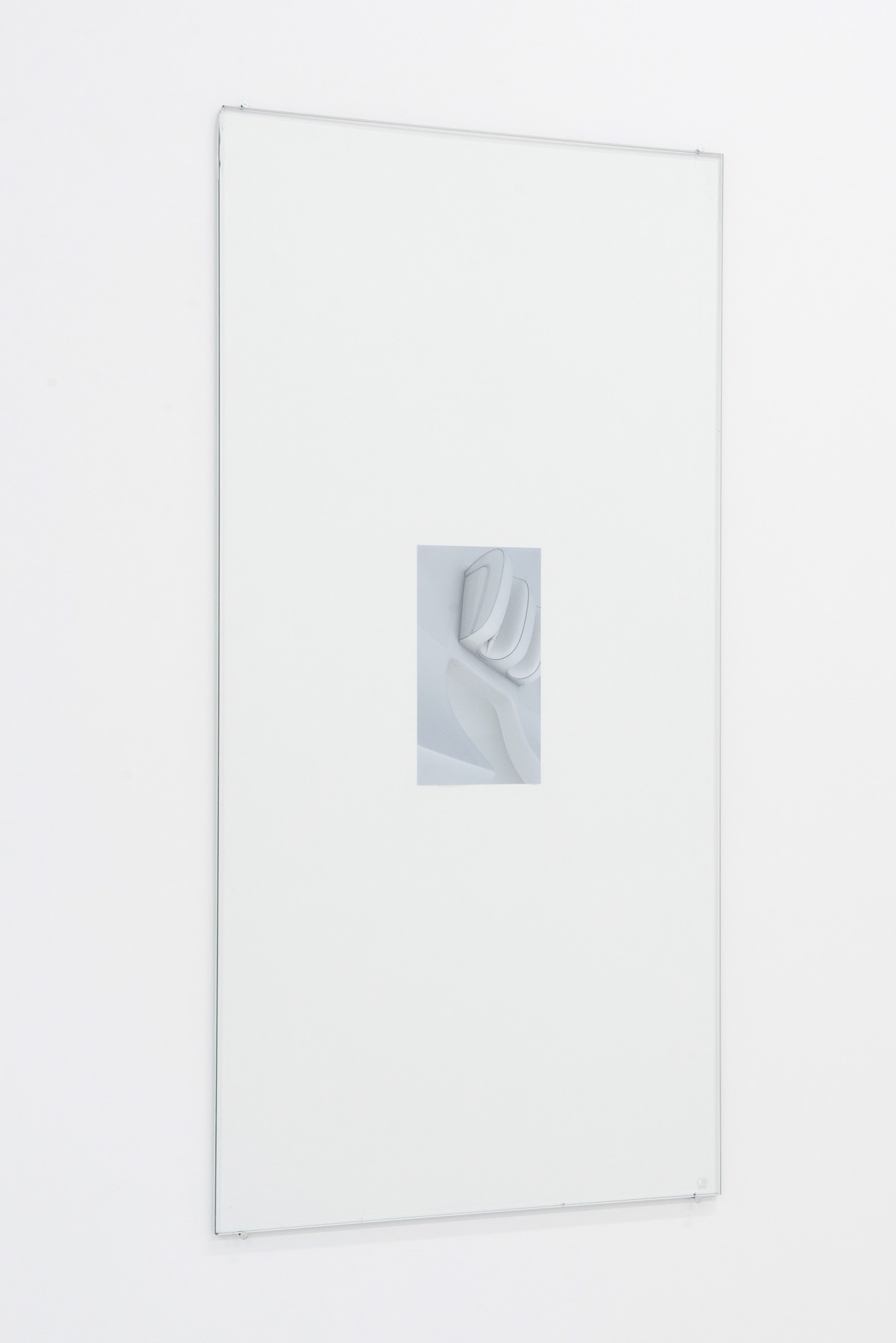 Alex Hobba, <em>Y Hogs the Massage Chair</em>, 2020, 3D render on inkjet print, glass, 15 x 20 cm.