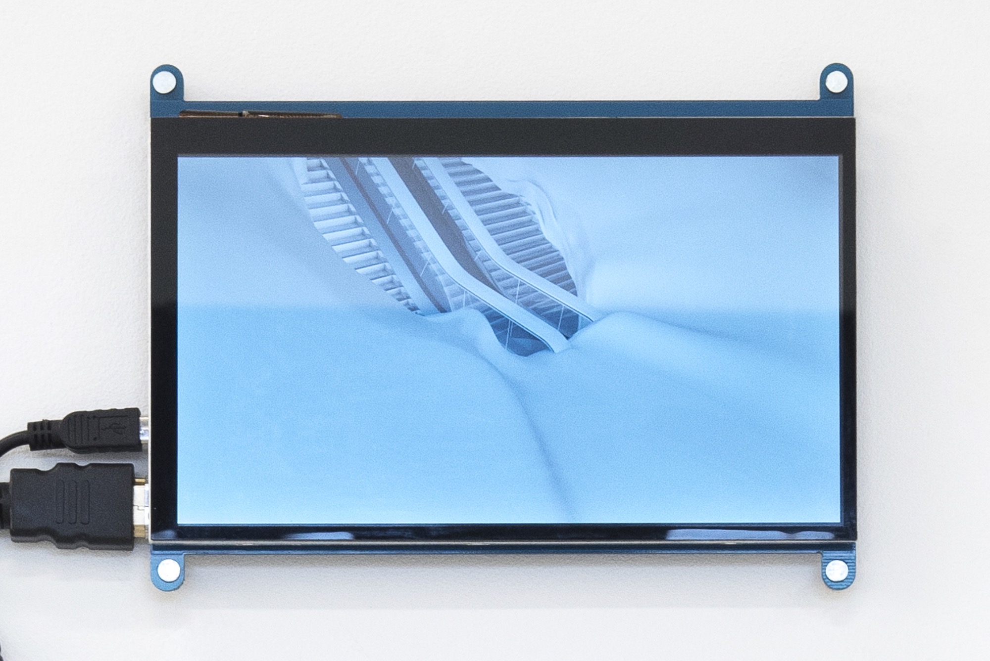 Alex Hobba, <em>Exit wound (escalator) </em>, 2020, video render, perpetual, dimensions variable.