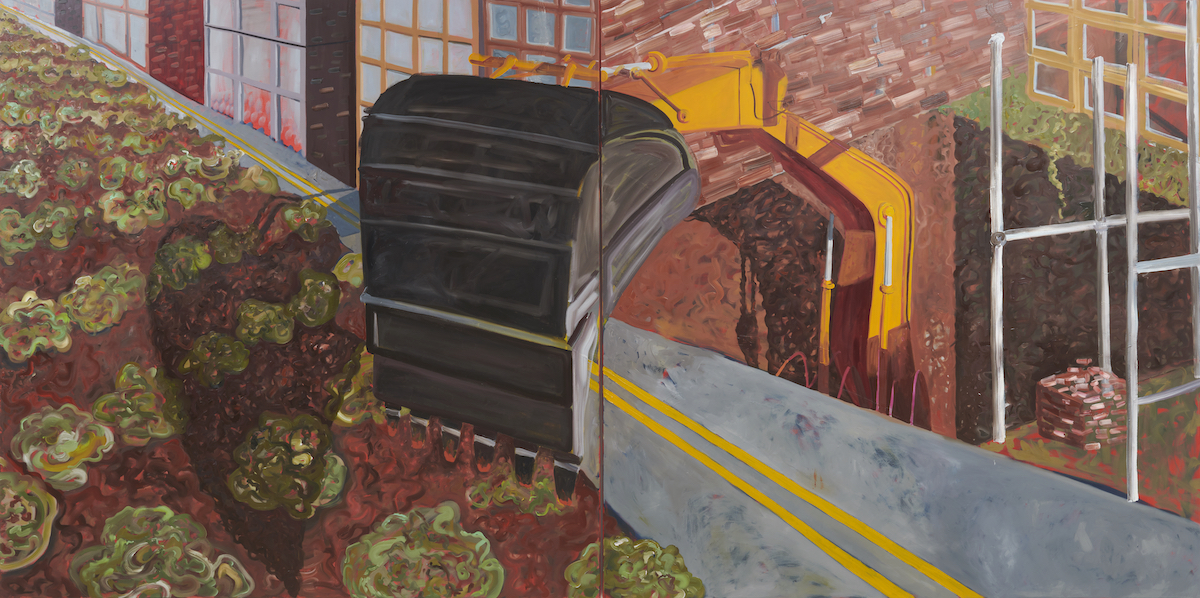 Amber Boardman, <em>Earthwork</em>, 2023, oil on canvas, Chalk Horse. Image courtesy of the gallery.