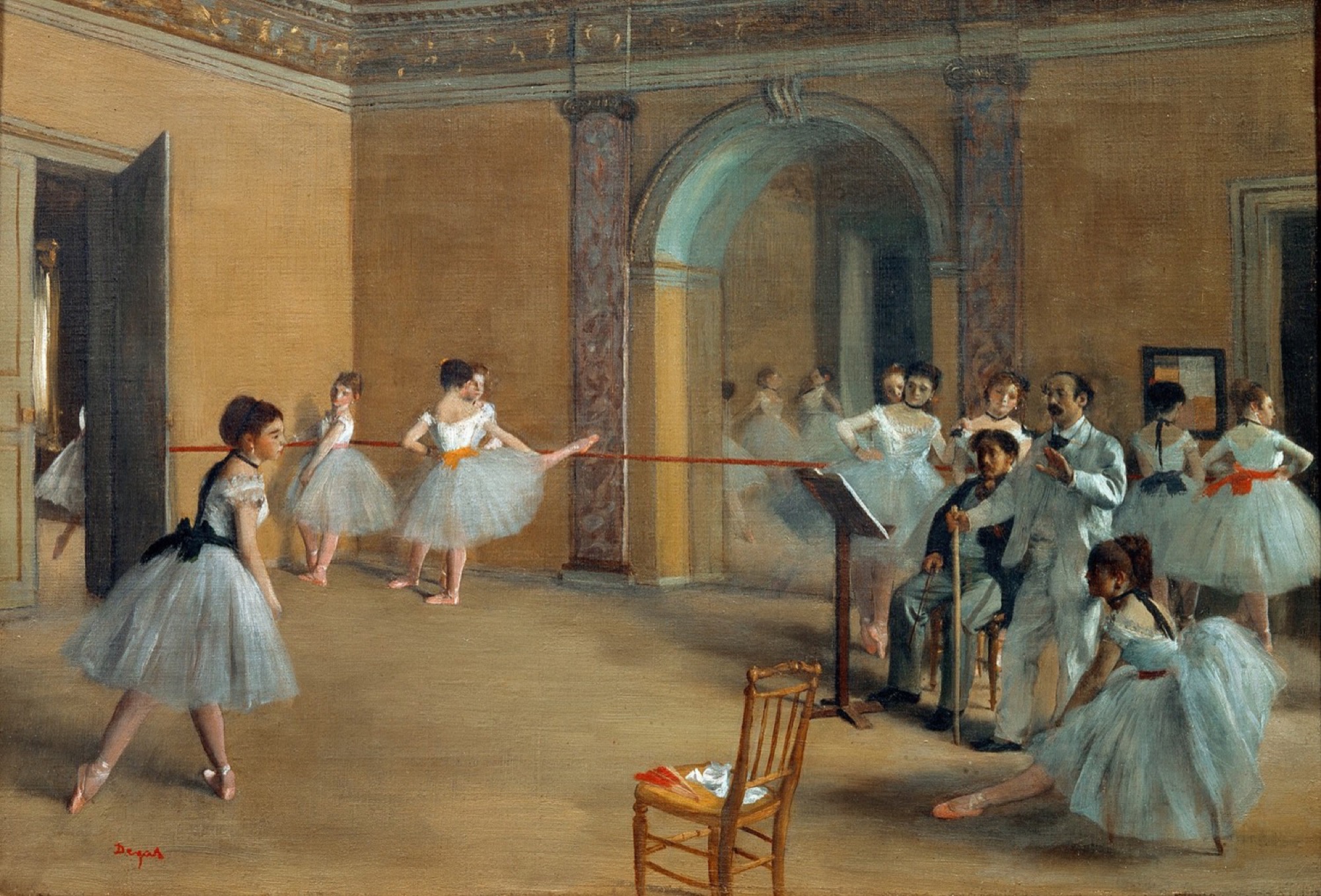 Edgar Degas, <em>The Dance Foyer at the Opera on the rue Le Peletier</em>, 1872, oil on canvs, Musée d’Orsay