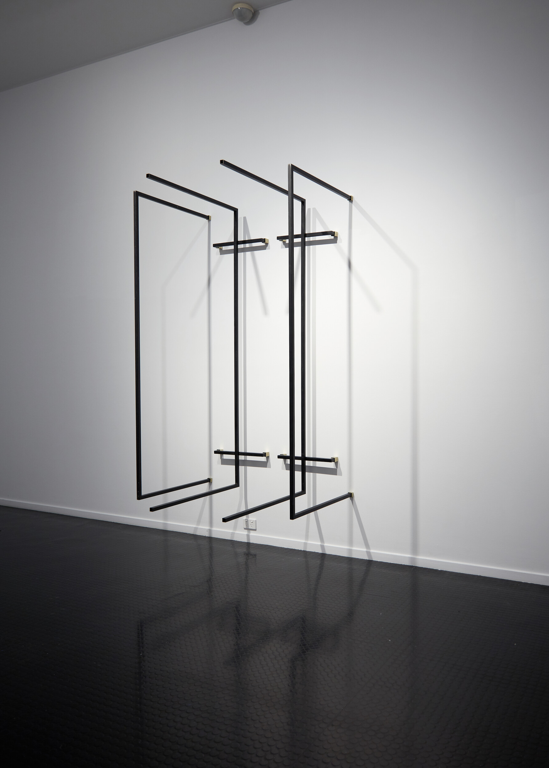 <p>Anna Varendorff, <em>Black Frames</em>, 2025. Mild steel, water-based paint, brass, sterling silver solder. 210.7 x 126.3 x 128 cm</p>