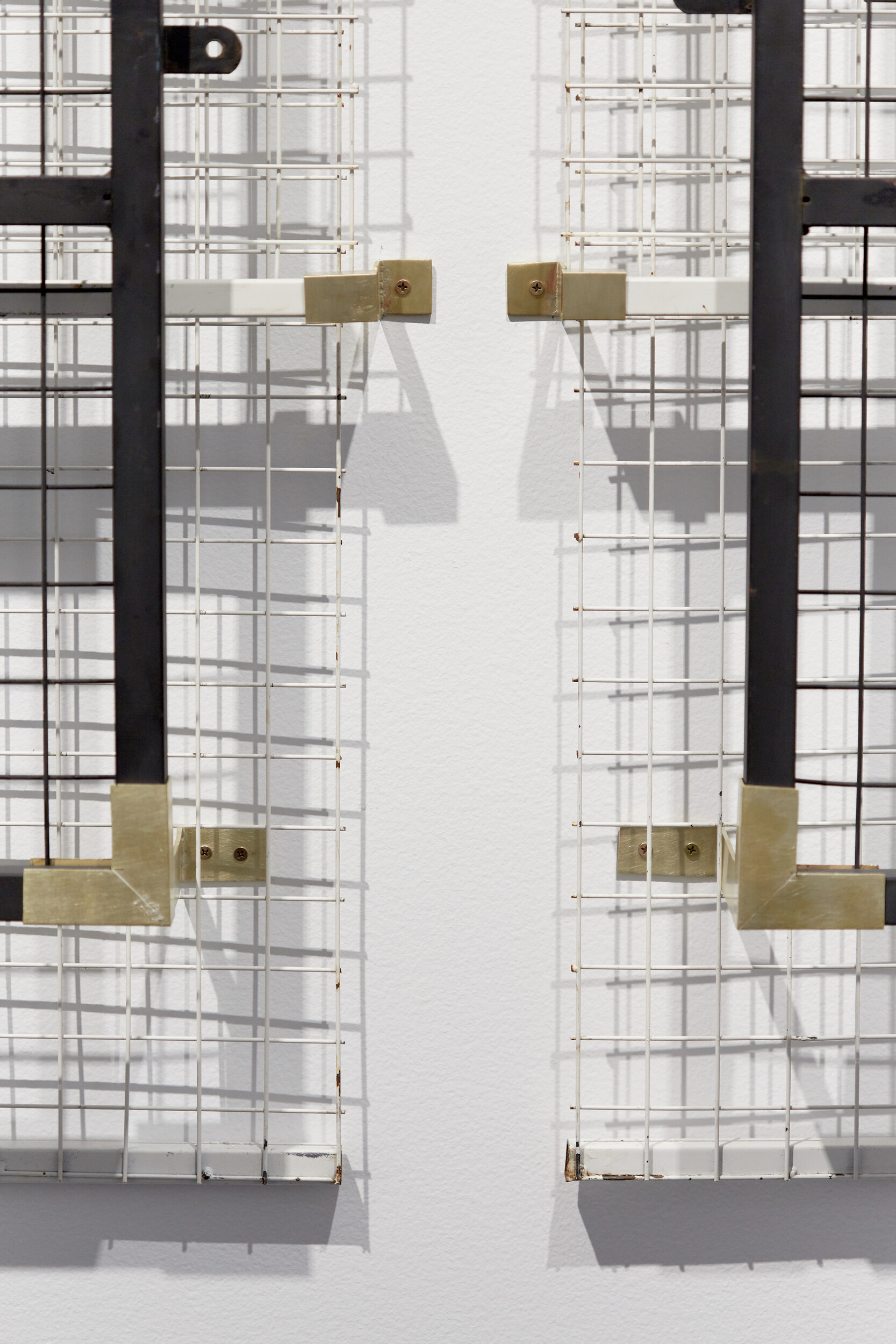<p>Anna Varendorff, <em>Layers of Black and White </em>(detail), 2025, Mild steel, unknown metal paint, brass, sterling silver solder, 184 x 230 12 cm</p>