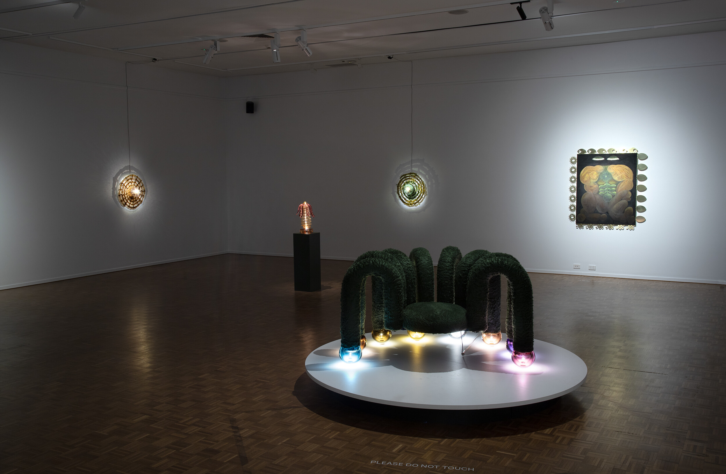 <p>Installation view, Tamara Henderson <em>Spider with the Glass Legs, </em>2025, The Warrnambool Art Gallery, photography David Keating</p>