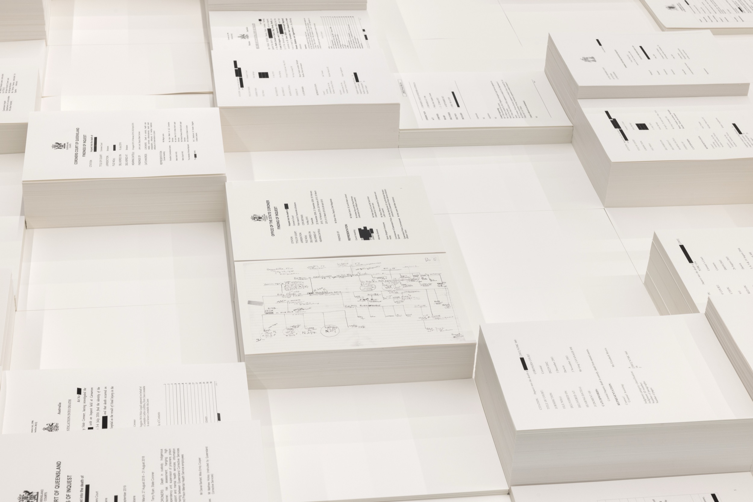 <p>Archie Moore, <em>kith and kin</em> 2024. Curated by Ellie Buttrose. Australia Pavilion at Venice Biennale 2024. Project team: Adrian Collette am, Diego Carpentiero, Gillian Mercer, Mikala Tai, Niwa Mburuja, Tahjee Moar, Tahmina Maskinyar, with the support from the wider Creative Australia team. Photographer: Andrea Rossetti, © the artist. Image courtesy of the artist and The Commercial.</p>