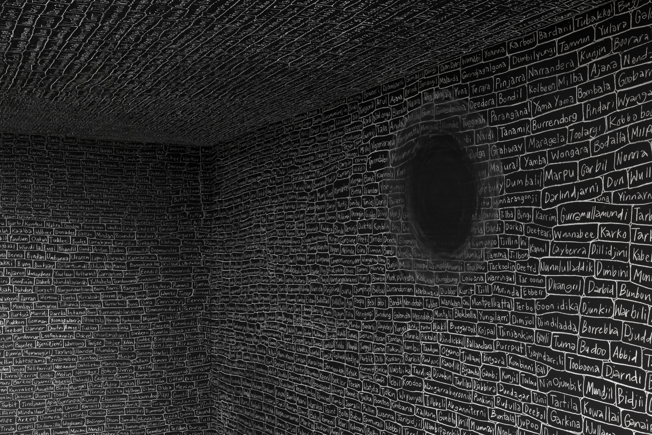 <p>Archie Moore, <em>kith and kin</em> 2024. Curated by Ellie Buttrose. Australia Pavilion at Venice Biennale 2024. Project team: Adrian Collette am, Diego Carpentiero, Gillian Mercer, Mikala Tai, Niwa Mburuja, Tahjee Moar, Tahmina Maskinyar, with the support from the wider Creative Australia team. Photographer: Andrea Rossetti, © the artist. Image courtesy of the artist and The Commercial.</p>