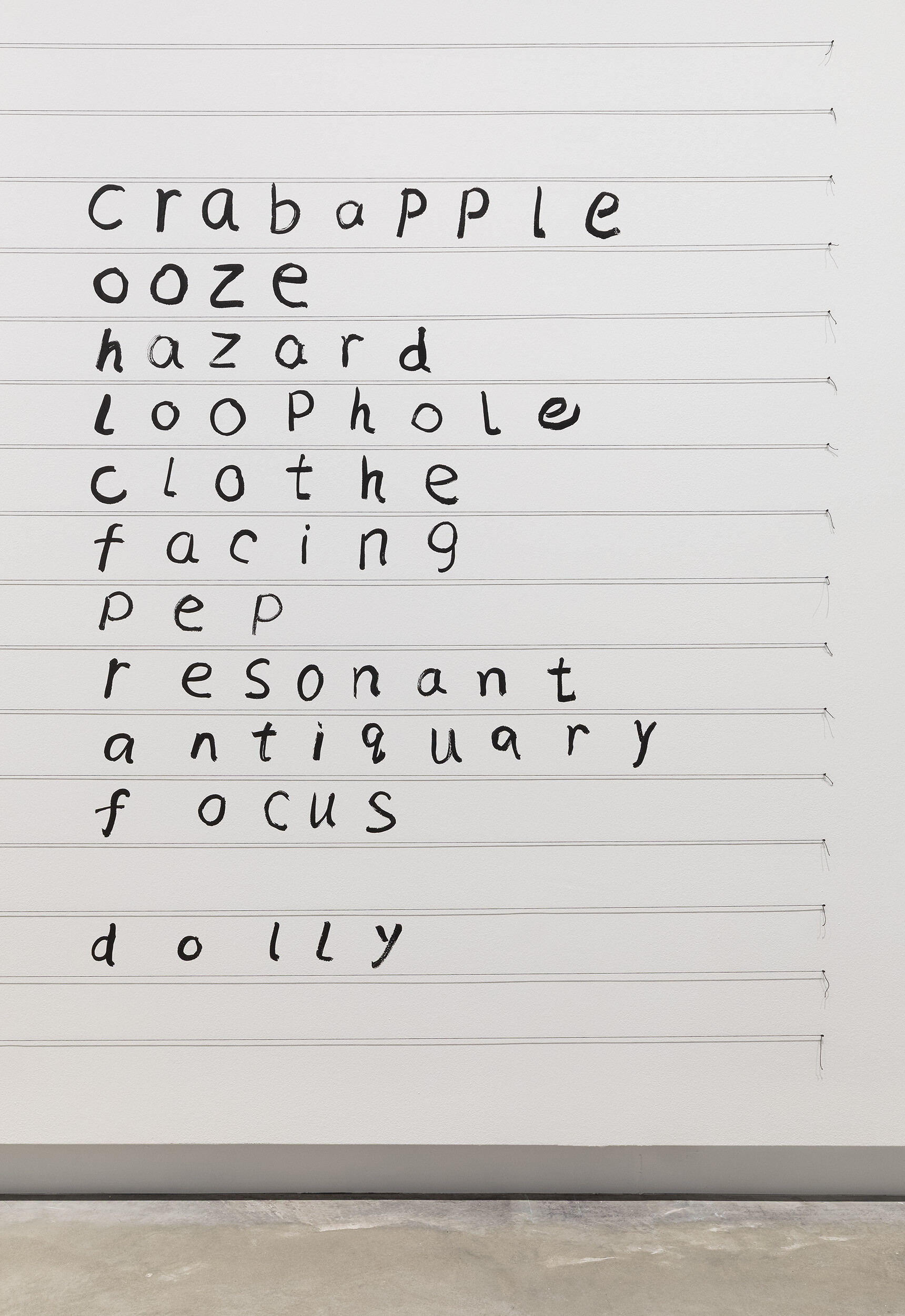 <p>Qian Weikang, <em>Ladder Poem</em> 1990, 2026, in <em>Poetry goes no further than language: A historical moment of art becoming art again, </em>Buxton Contemporary, the University of Melbourne. Courtesy the artist and Inside-Out Art Museum, Beijing. Photo: Christian Capurro.</p>