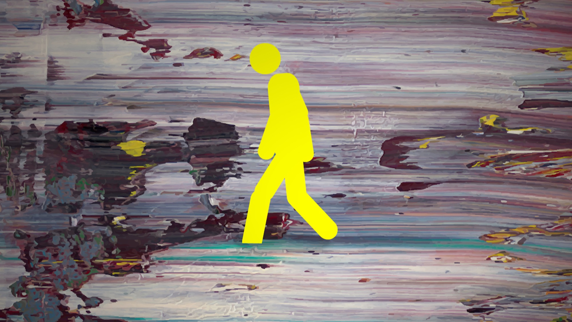 Arlo Mountford, <em>Walking the Line</em> (still), 2013, dual channel HD digital animation, 4 channel surround sound, 14:37 minutes. Edition of 5. Commissioned by the National Gallery of Victoria for Melbourne Now. Image courtesy the artist and Sutton Gallery Melbourne.