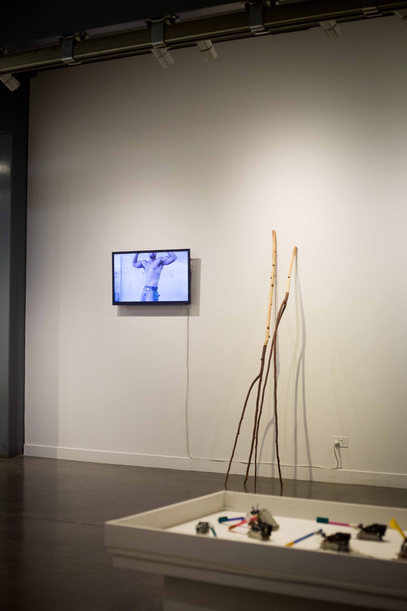 <em>Auto Body Works</em> exhibition image. Works by Lillian Palser Barto, Kara Baldwin and Saskia Doherty. Image courtesy of Arts Project Australia.