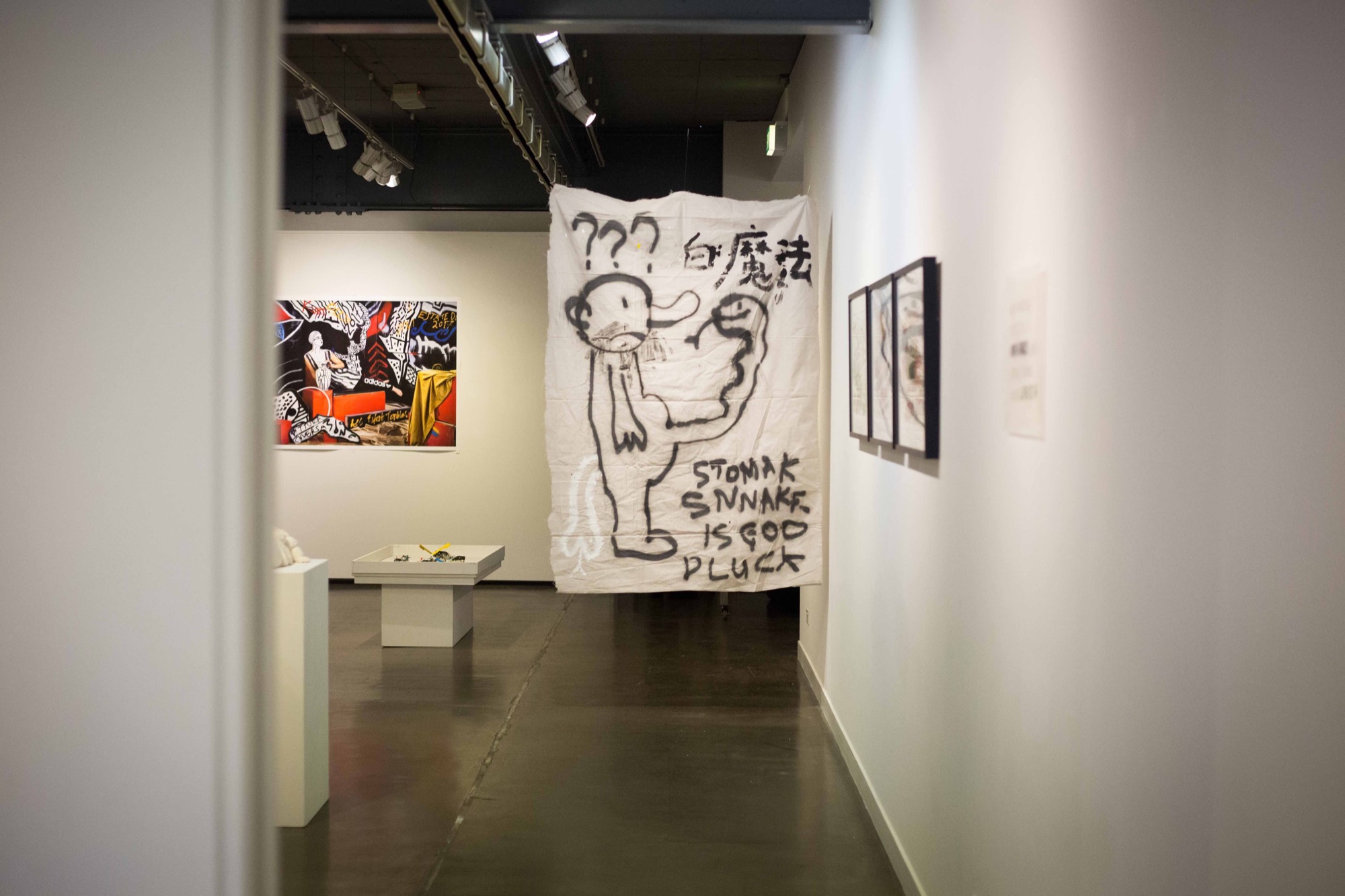 <em>Auto Body Works</em> exhibition image. Works by Georgina Cue and Jason Phu. Image courtesy of Arts Project Australia.