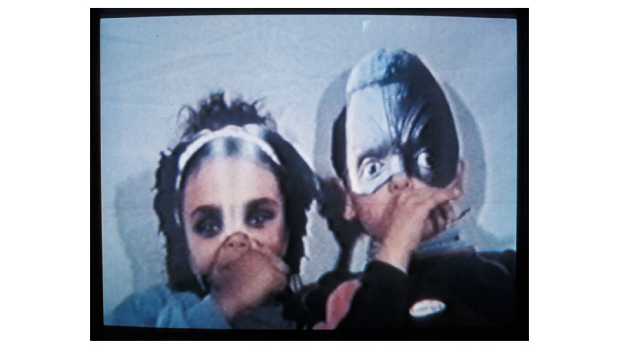 Destiny Deacon & Virginia Fraser, <em>Forced into images</em>, 2001 (still), Super 8 film transferred to video, DVD format, 9:00 minutes, silent, courtesy the artists and Roslyn Oxley9, Sydney.