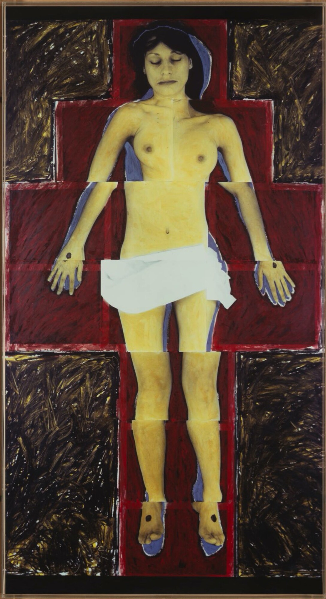 Julie Rrap, Christ, 1984, cibachrome photograph, 194.5 × 104.7 cm, National Gallery of Victoria, Melbourne, <a href=