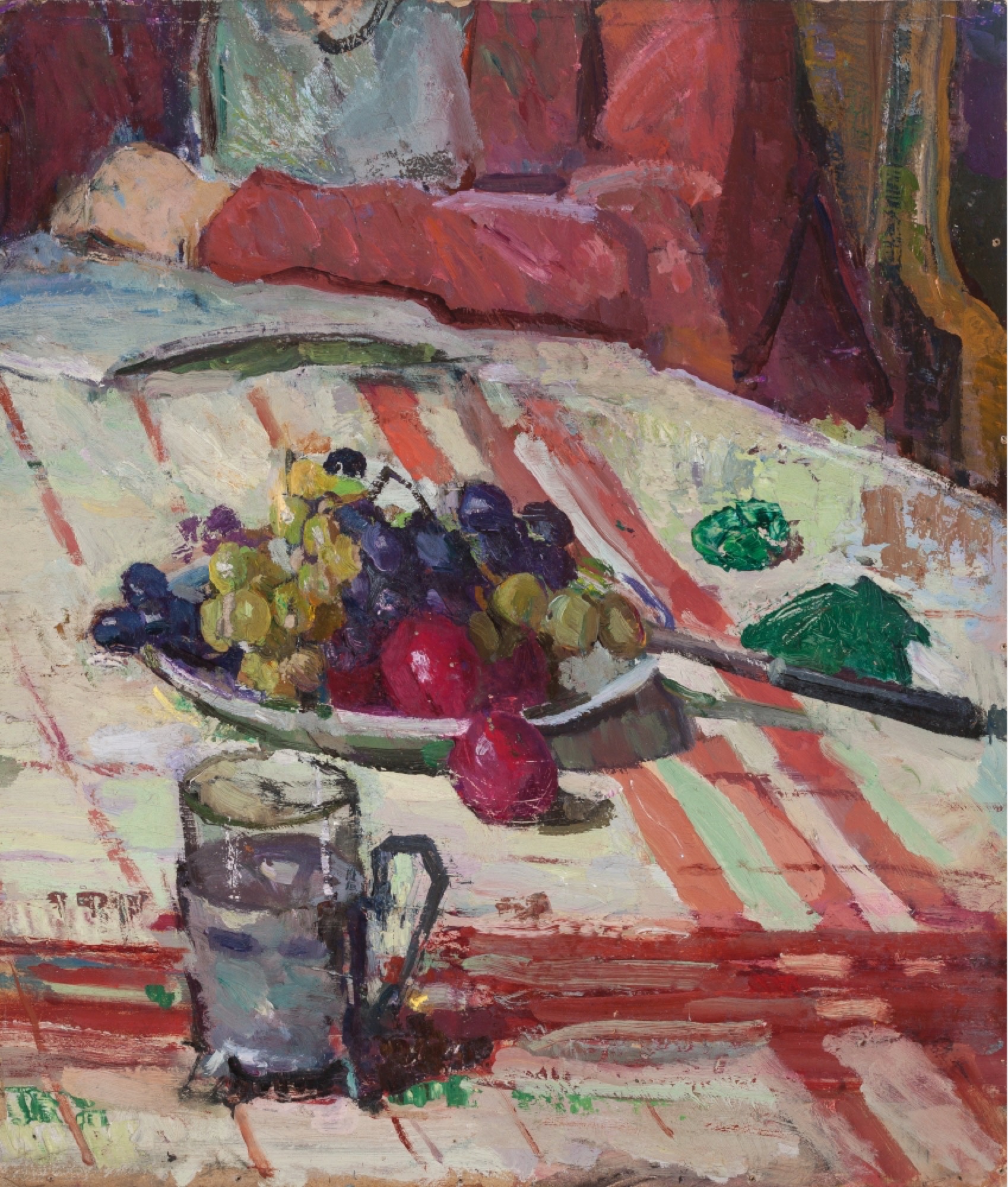 Bessie Davidson, <em>Still life with a bowl of fruit</em>, c. 1935, oil on card, 40 x 46 cm, private collection, courtesy of Lauraine Diggins Fine Art.