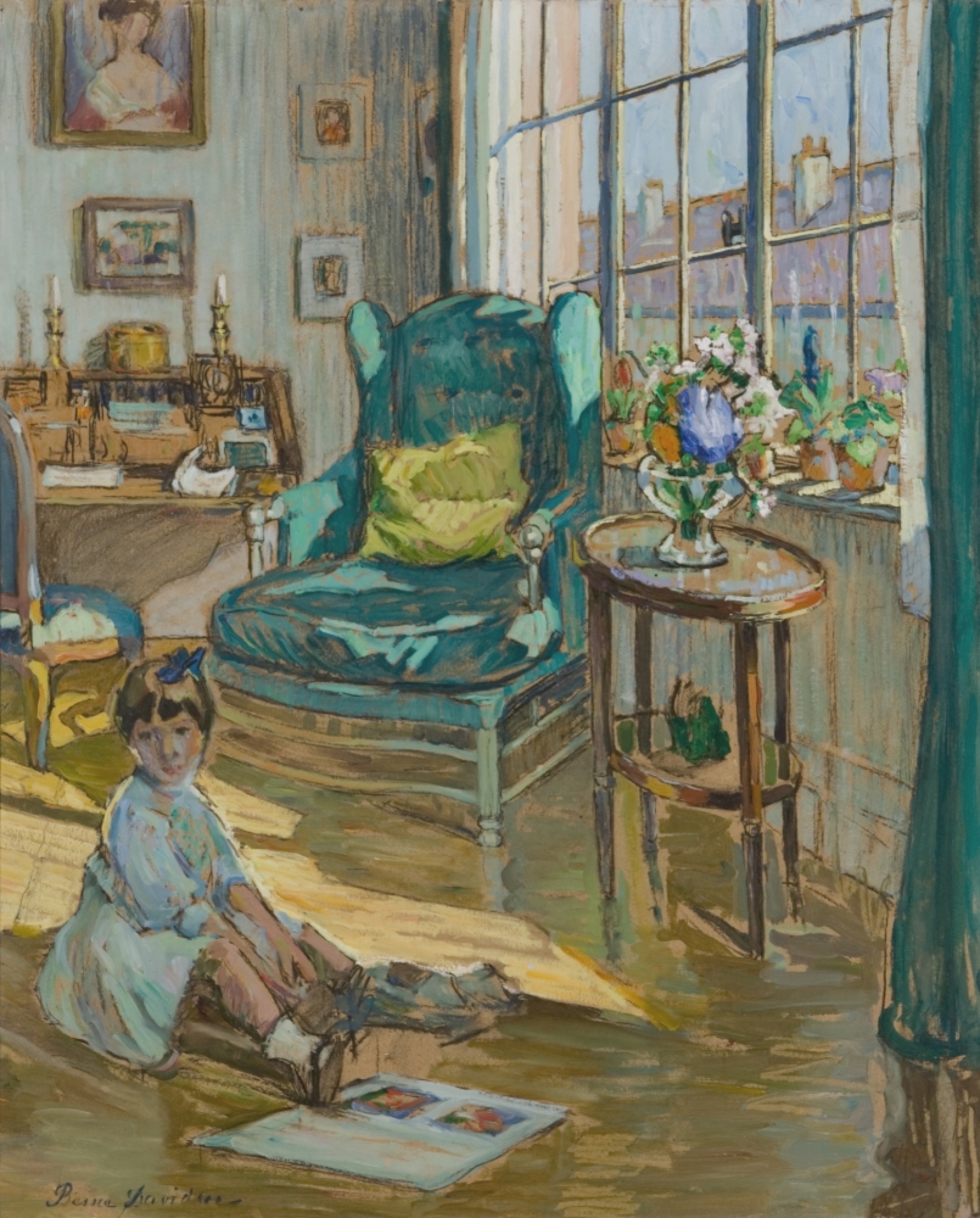Bessie Davidson, <em>An interior</em>, c. 1920, oil on composition board, 73.1 x 59.7 cm, gift of Mrs C. Glanville 1968, Art Gallery of South Australia. © Art Gallery of South Australia, Adelaide.