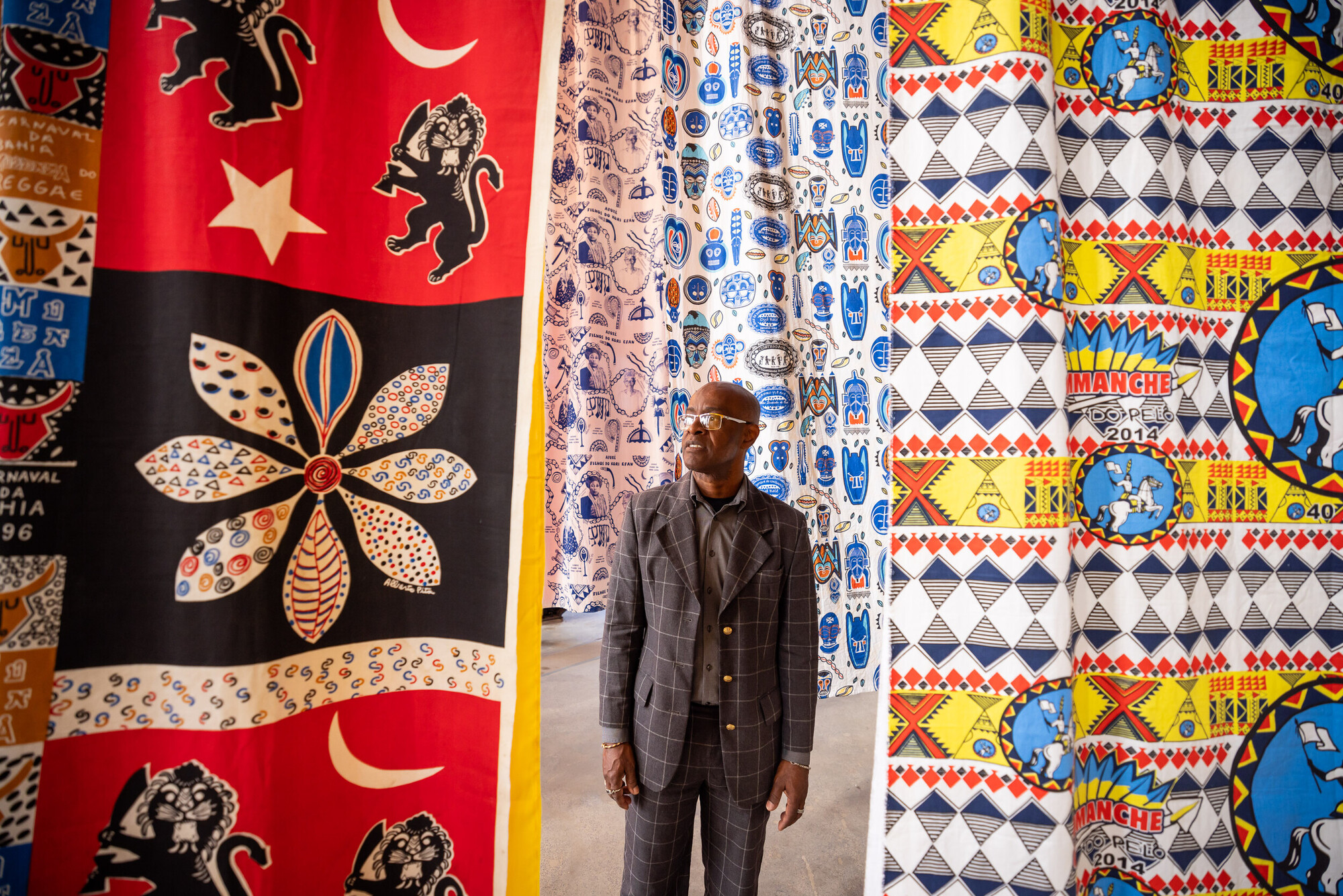 <p>Alberto Pitta, Installation view. Commissioned by the Biennale of Sydney with assistance from The Fundação Nacionalde Artes, 24th Biennale of Sydney, <em>Ten Thousand Suns</em>, White Bay Power Station. Photo by Daniel Boud.</p>