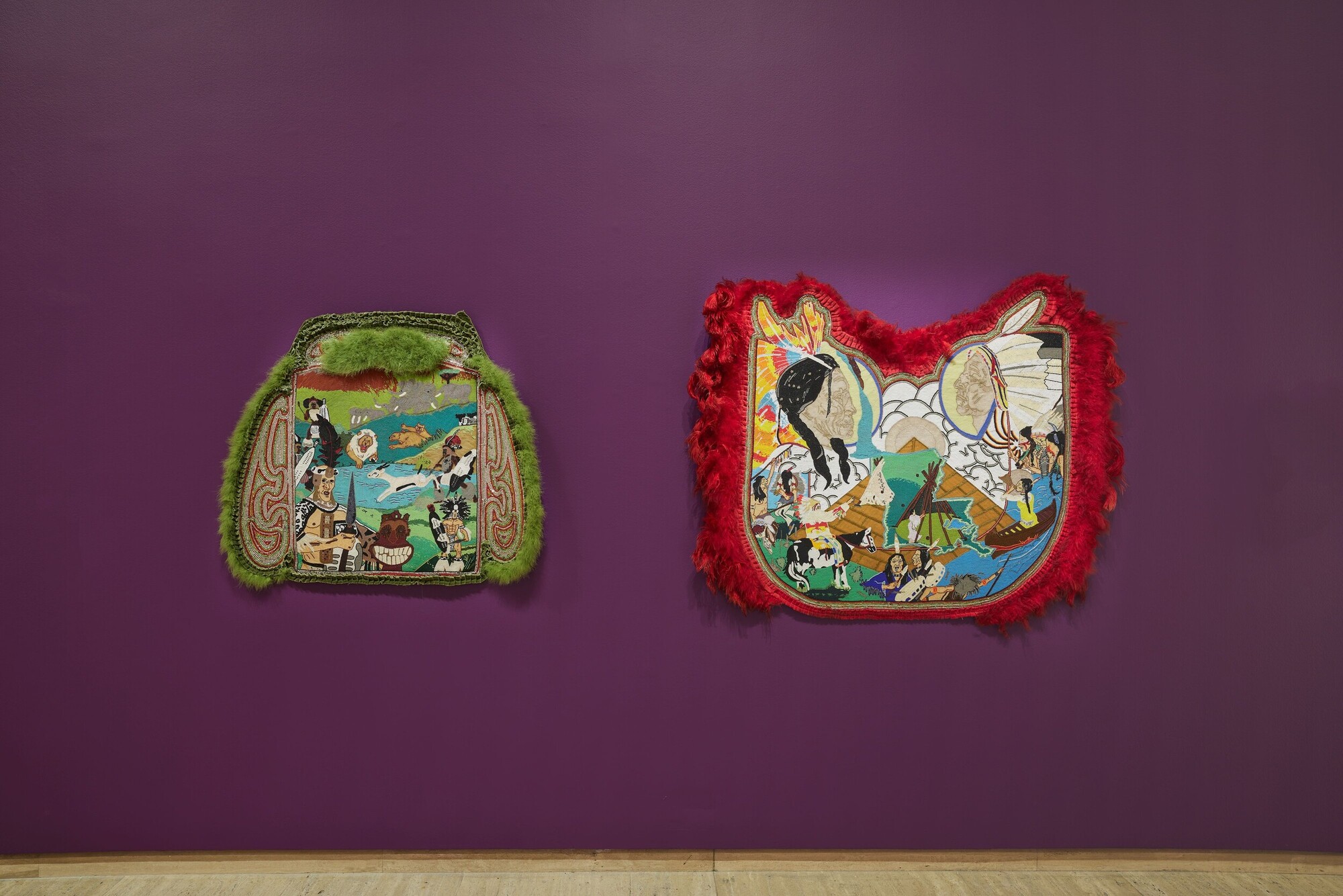 <p>Installation view, <em>Ten Thousand Suns</em>, 24th Biennale of Sydney 2024, Art Gallery of New South Wales, featuring art by Big Chief Demond Melancon, photo © Art Gallery of New South Wales, Christopher Snee.</p>