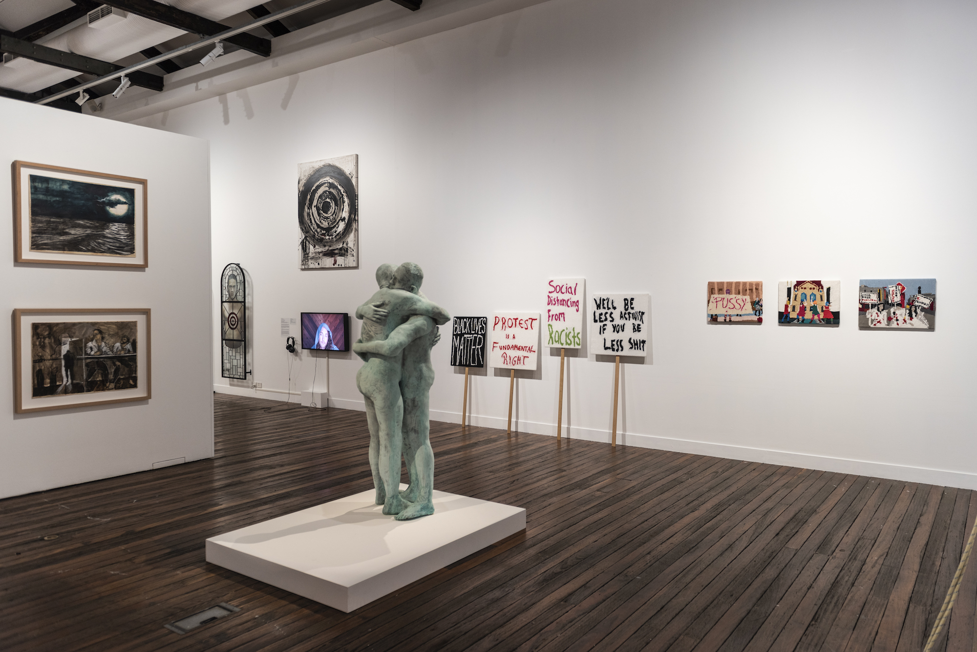 Installation view of <em>Braving Time</em>, NAS Galleries. Photo: Peter Morgan