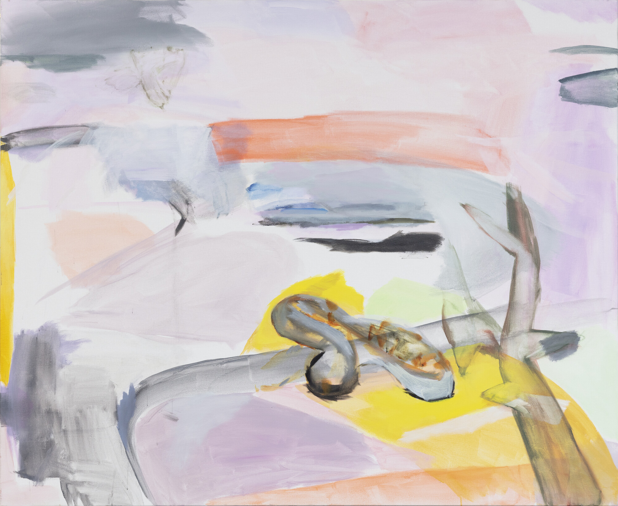 Catherine Clayton Smith, <em>Laid in Waiting</em>, 2022, Acrylic on canvas, 198 x 138 cm. Image courtesy of Chalkhorse. Photo: Simon Hewson