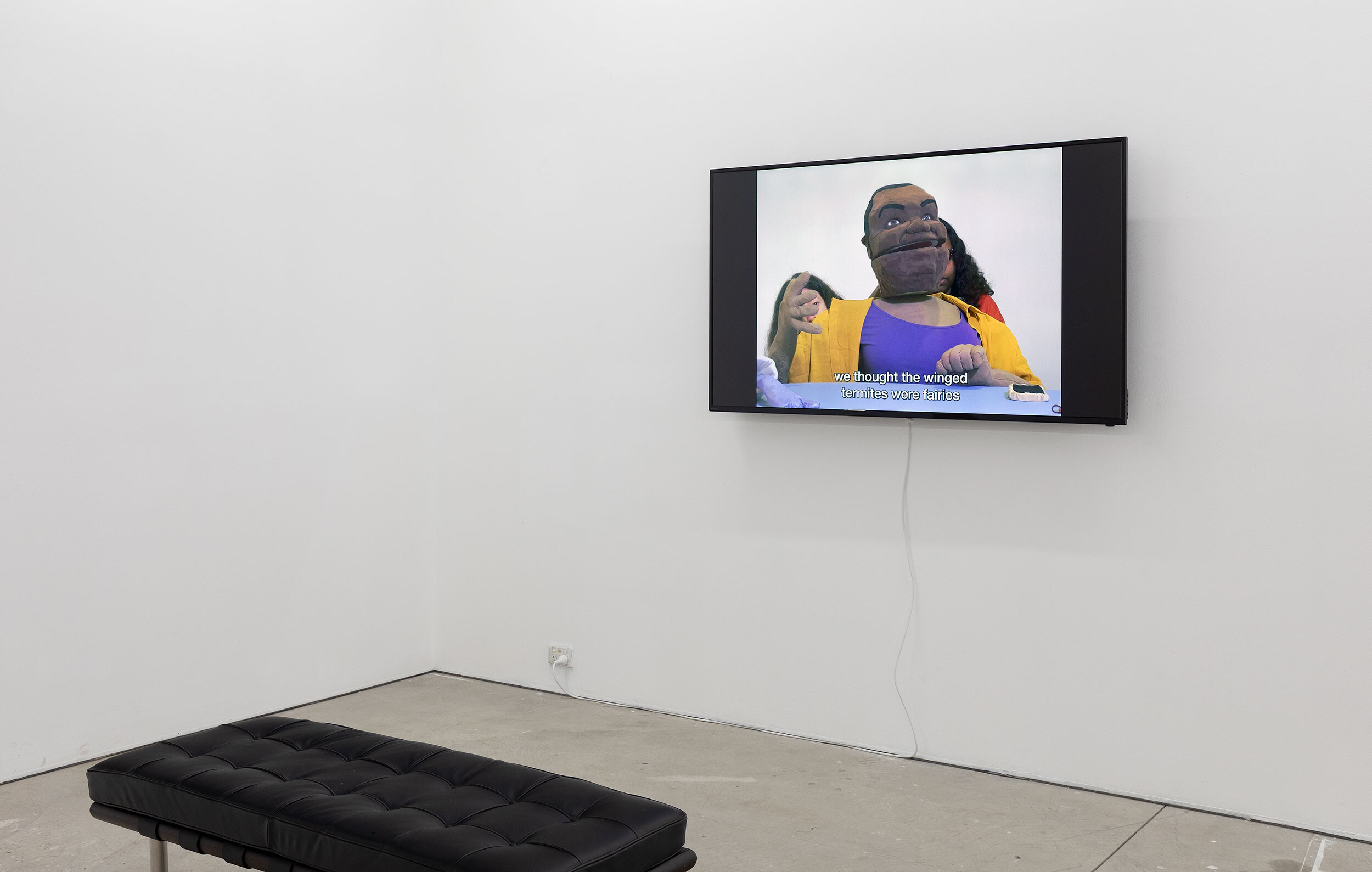 <p>Leonie Brialey, Sia Cox, Gabriel Curtin, Jonathan Daw, Jorgen Doyle, Charlie Freedman, Russell Goldflam, Tam Hanson, Harry Hayes, Vito Lucarelli, Meret McDonald, Dan Murphy, Seraphina Newberry, Garden Reflexxx, Beth Sometimes and Betty Sweetlove, <em>Animating Principles, </em>2023, installation view, <em>Bureaucracy of Feelings</em>, Gertrude Contemporary, Naarm Melbourne, video of puppet show rehearsal, image courtesy of the artists and Watch This Space ARI, Mparntwe Alice Springs © the artists, photograph: Christian Capurro.</p>