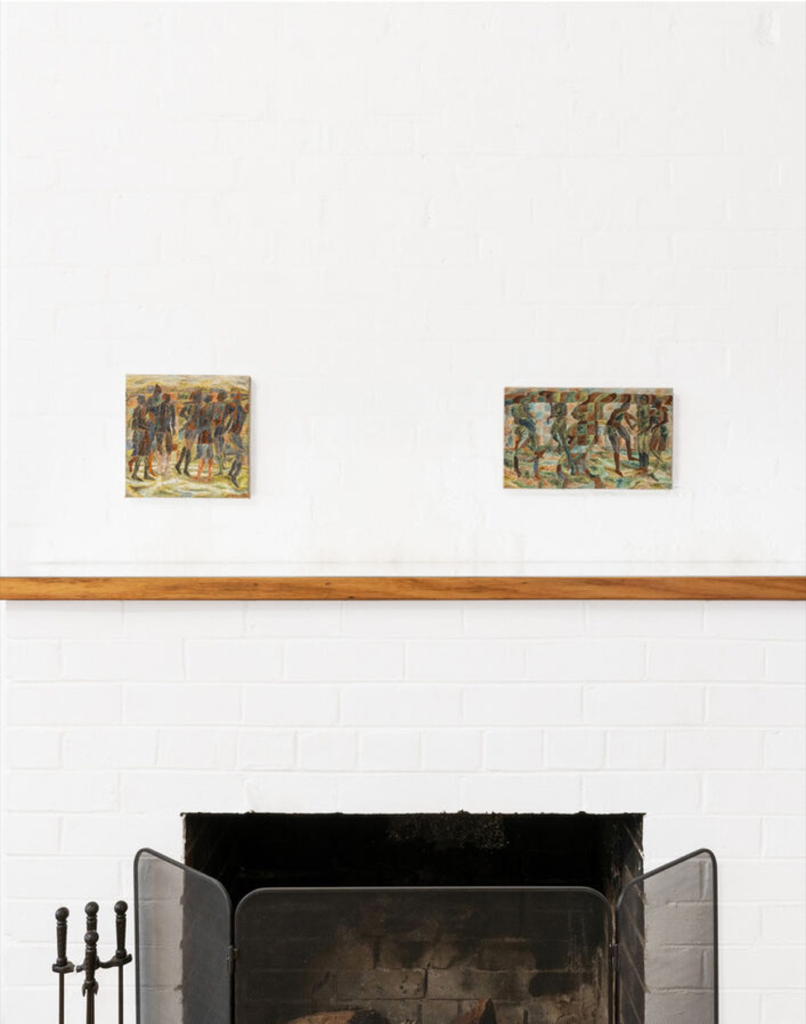 Installation view, Tim Bučković, <em>Collection</em>, 2021, oil on linen and <em>Chambering</em>, 2021, oil on linen, Discordia. Courtesy of Discordia.