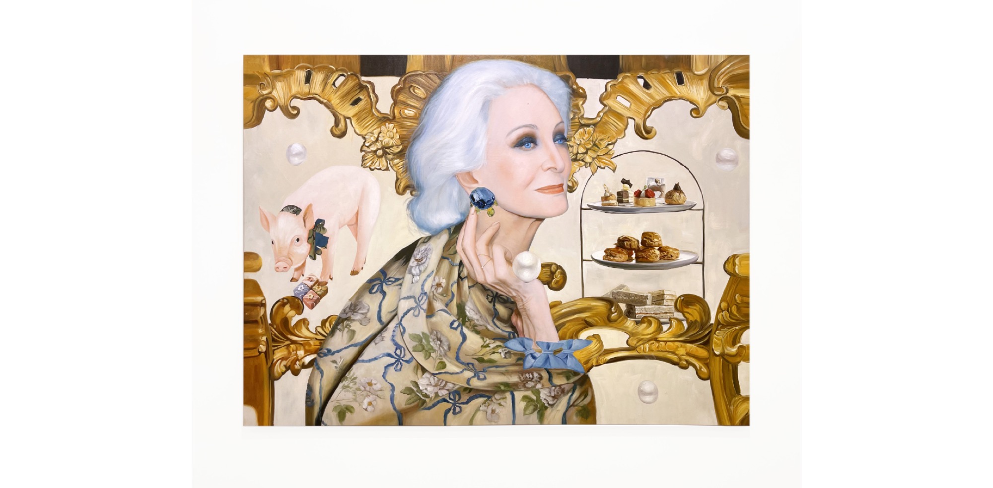 Victoria Todorov, <em>Room 318 (I am wealthy in terms of my vision)</em>, 2021, oil on canvas, 129 × 185 × 3.5 cm. Courtesy of Discordia.