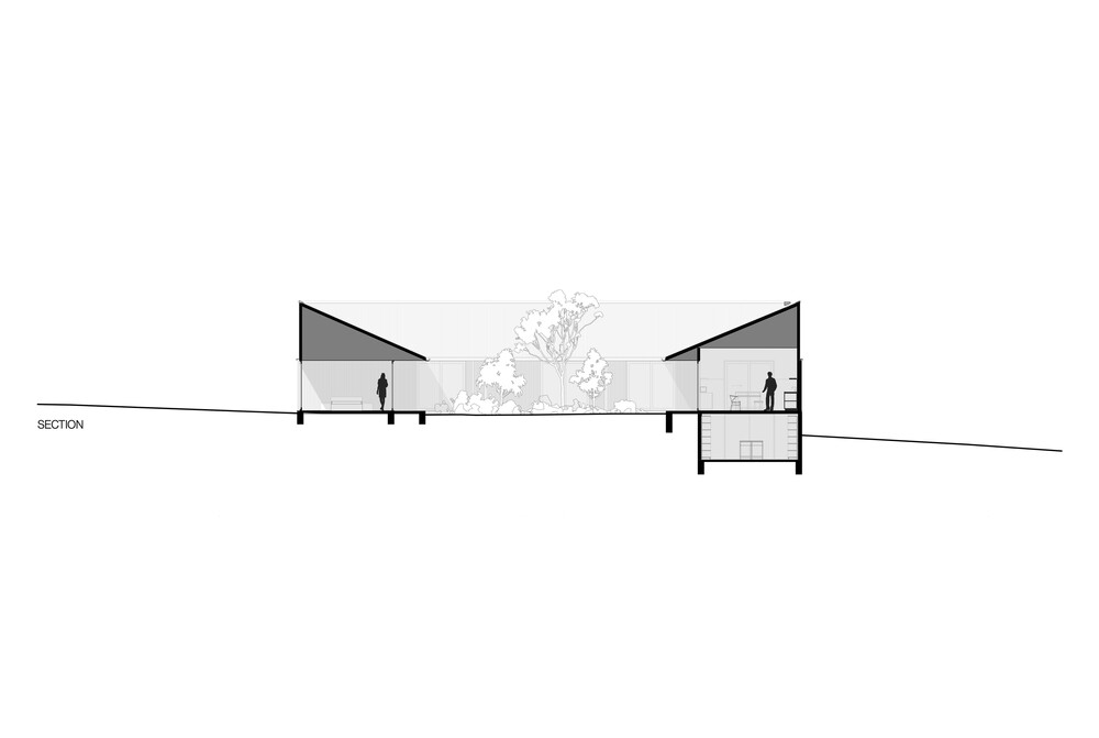 <p>Section view of Carrickalinga Shed, 2023, by Architects Ink and Landskap.</p>