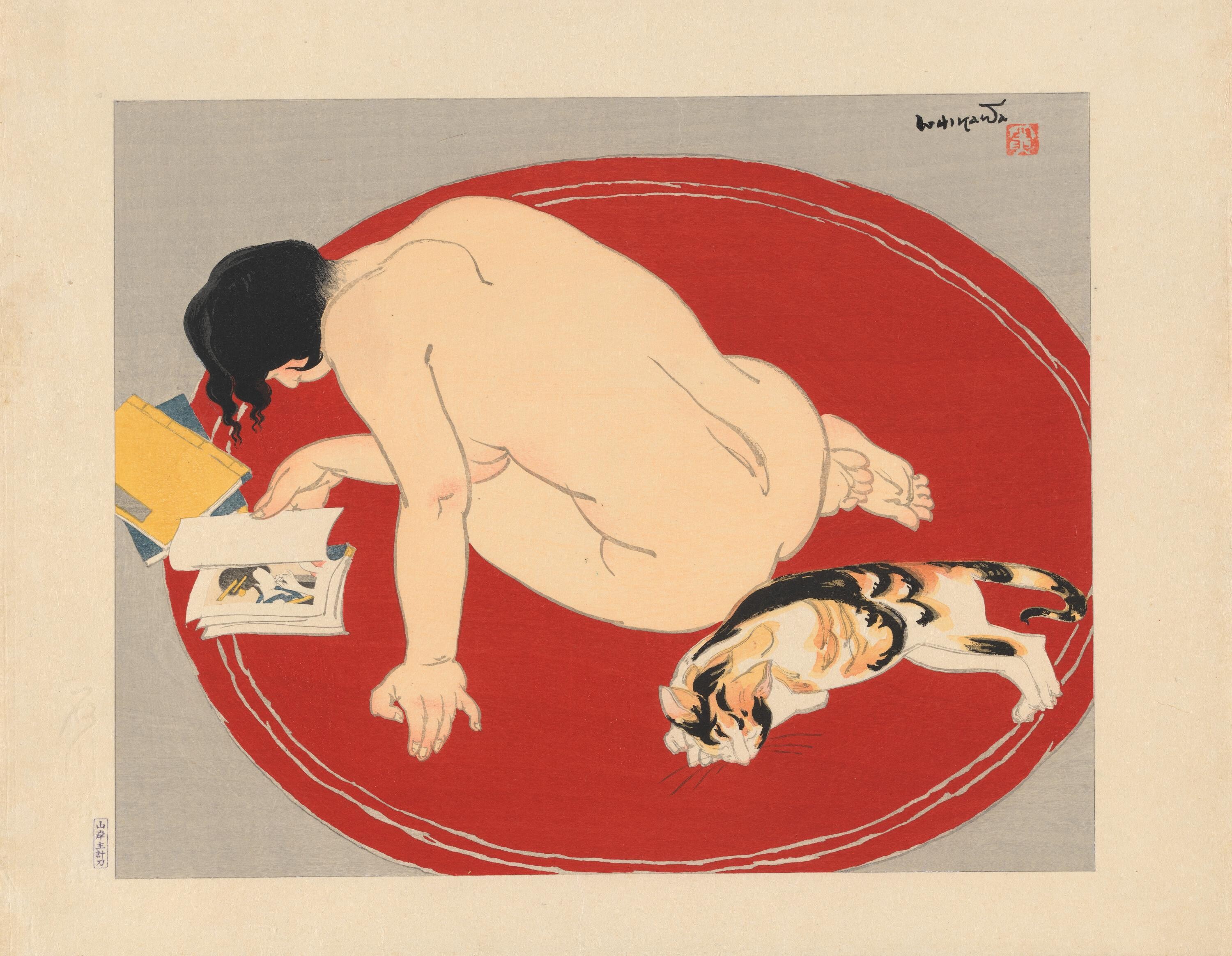 <p>Ishikawa Toraji, <em>Leisure Time (Tsurezure)</em>, 1934, colour woodblock, 48.0 × 37.0 cm, National Gallery of Victoria, Melbourne. Purchased, NGV Asian Art Acquisition Fund, 2014. Photo: National Gallery of Victoria, Melbourne</p>