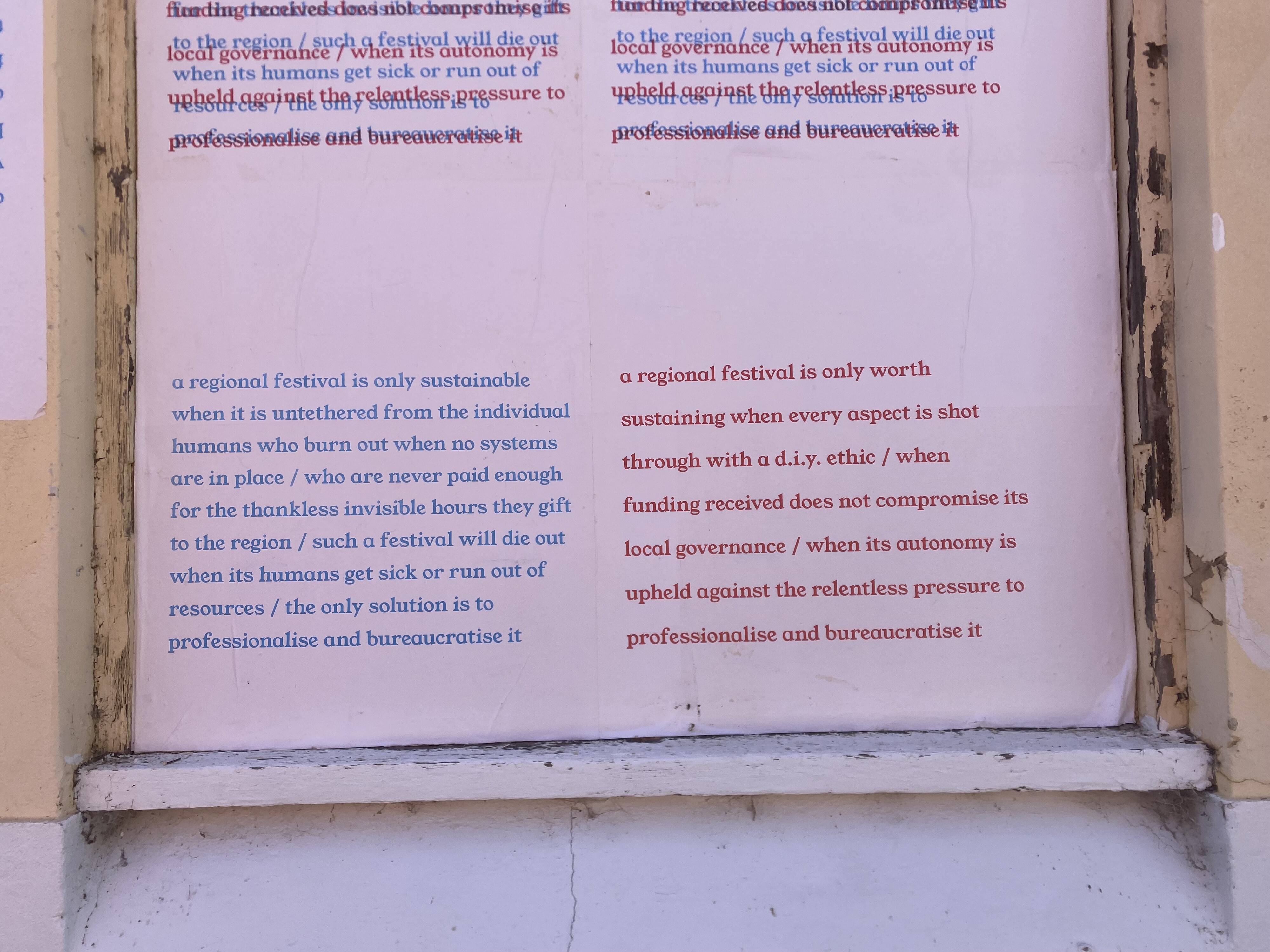<p>Lucas Ilhein and Lana Nguyen, <em>The Phenomenon</em>, 2026, vinyl, WAYOUT Artspace, Kandos. Photo: Lucas Ilhein</p>