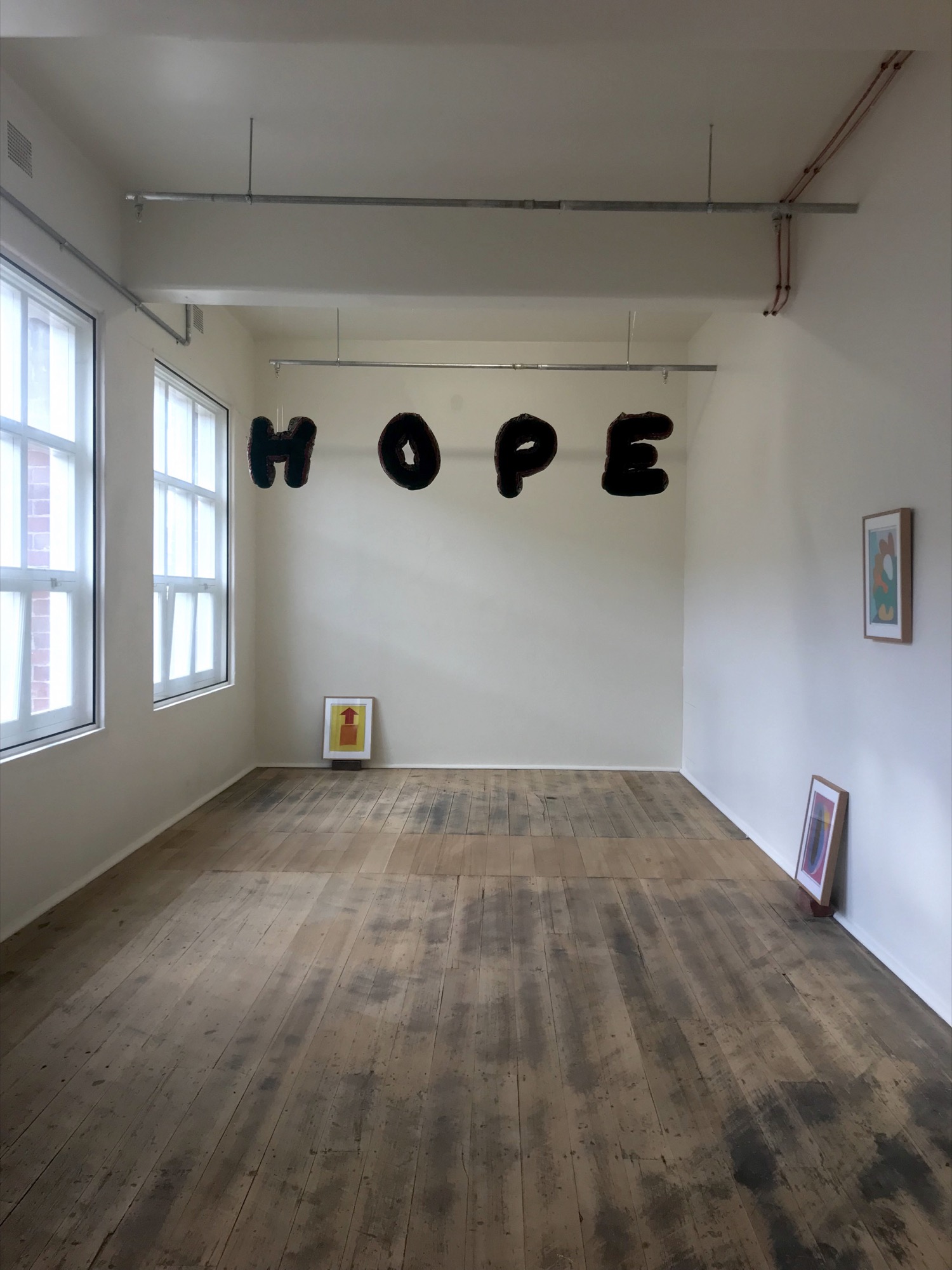 Installation shot of Arts Projects Australia satellite space. Photo: Chelsea Hopper