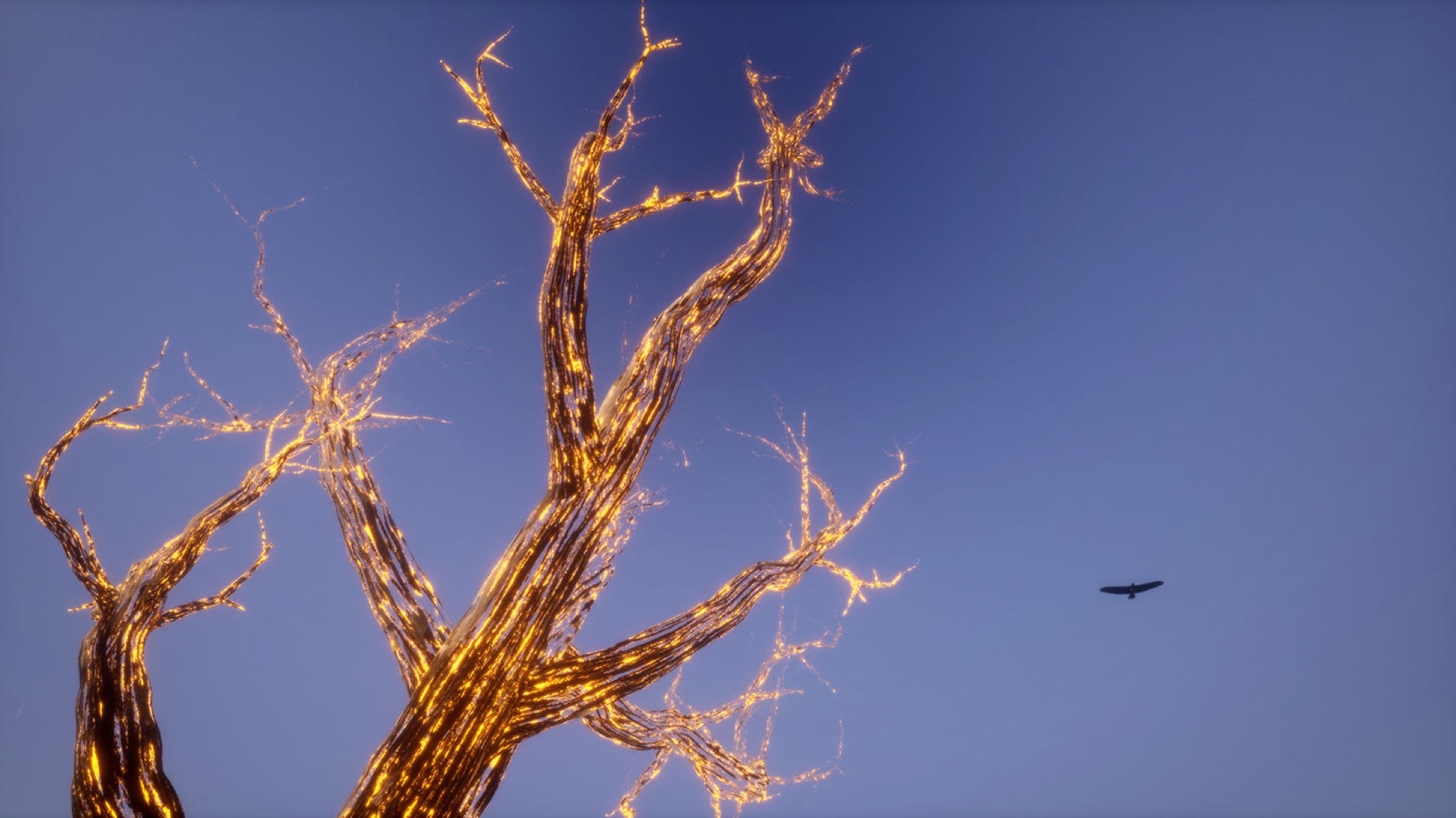 Christian Thompson, <em>Baya Gardiya (Singing Desert)</em>, still, VR, approximately 7 minutes. Image courtesy of Dr Christian Thompson AO and ACMI.