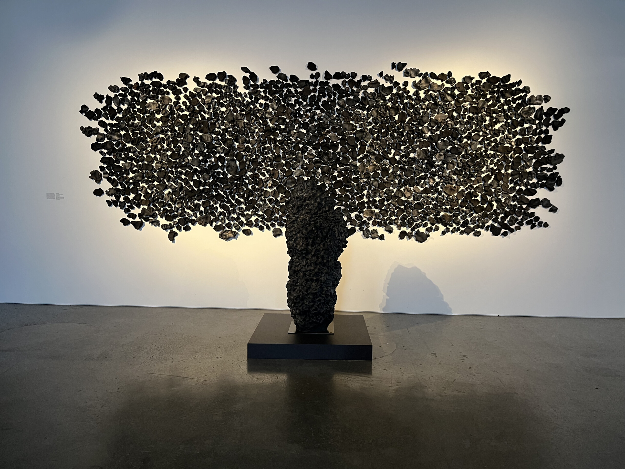Satoru Hoshino, <em>Ancient Woodland IV-2</em>, hand-modelled carbon impregnated earthenware, 1995, Canberra. Photo: Victoria Pham.