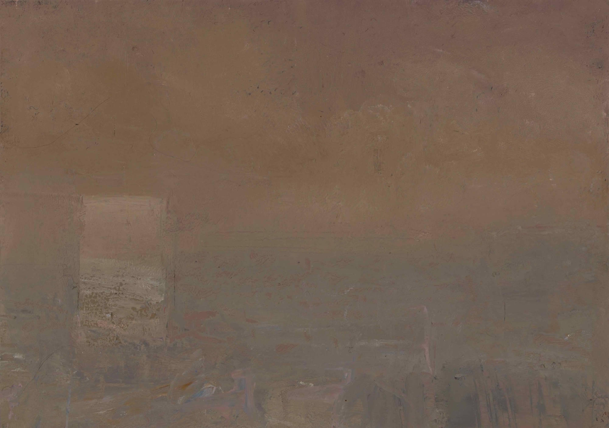 John Scurry, <em>Aftermath</em>, 2018, oil on cardboard, 9.5 x 14cm. Photograph: Andrew Curtis.