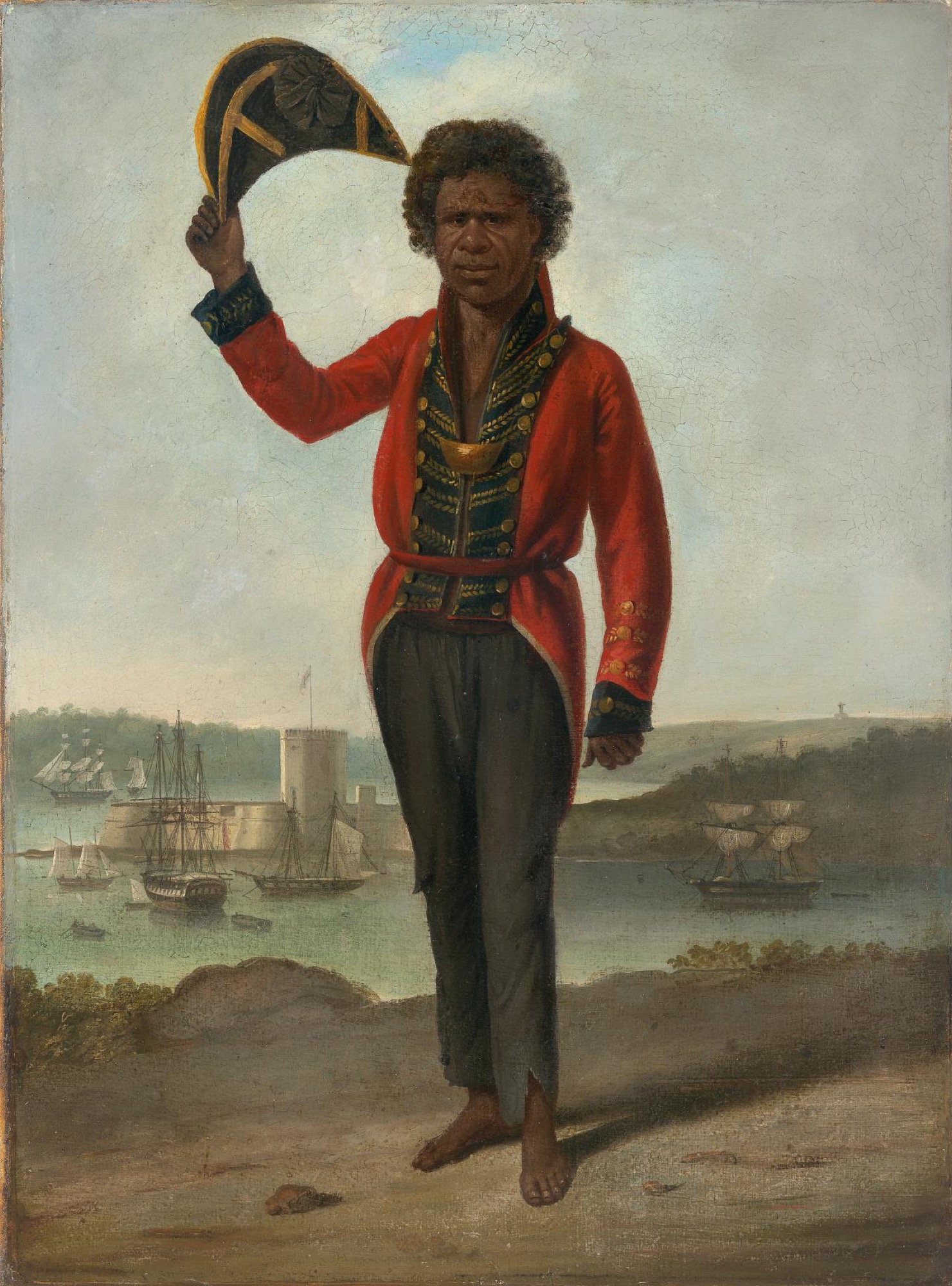 Augustus Earle, <em>Portrait of Bungaree, a native of New South Wales c. 1826</em>, oil on canvas, 68.5 x 50.5 cm, Rex Nan Kivell Collection: National Library of Australia and National Gallery of Australia, Canberra (NGA TEMP.319).