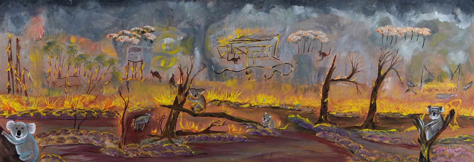 Littledoo (Wangkumara people), Bushfire, 2020. Image: Mick Bell