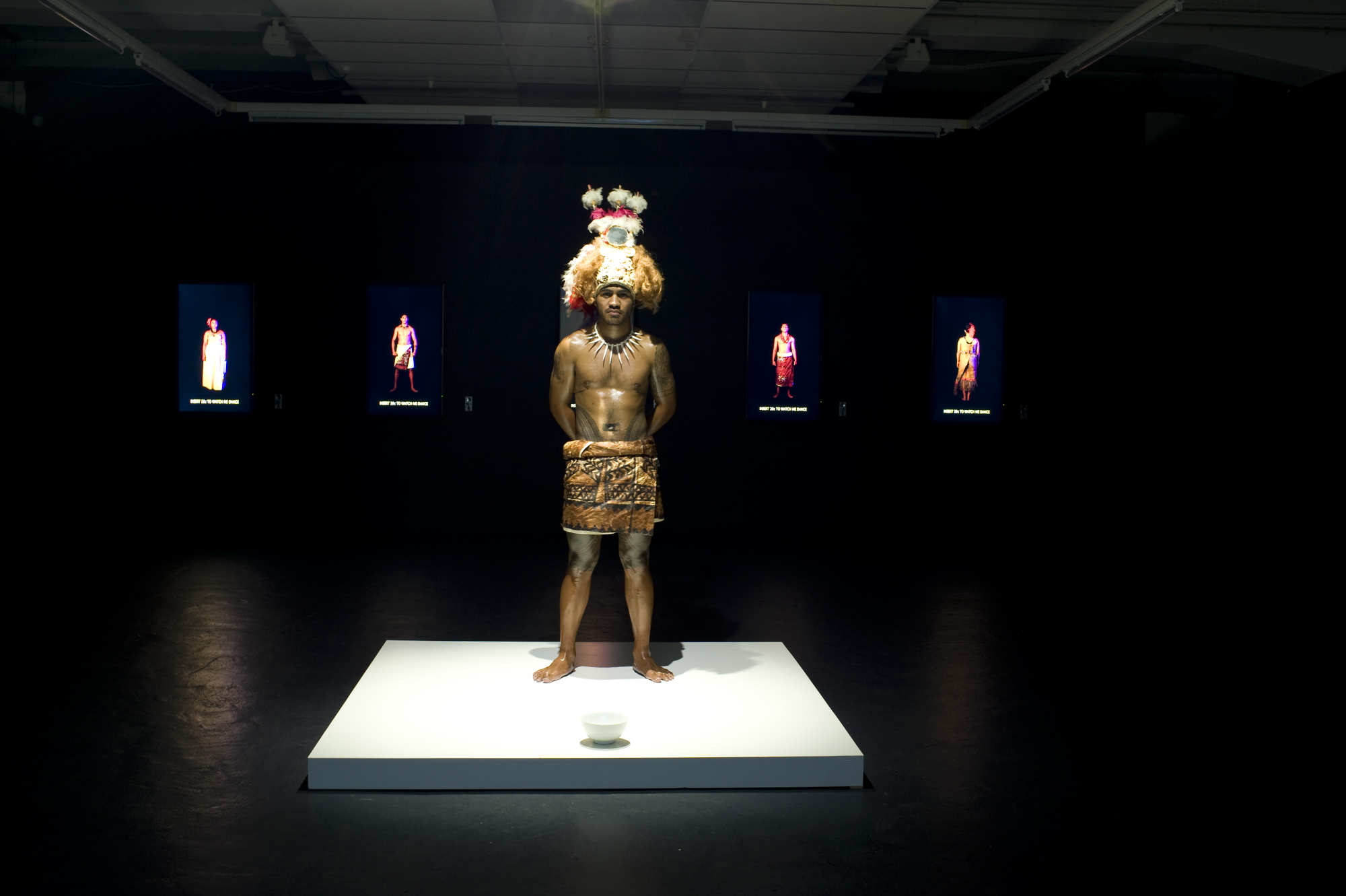 Yuki Kihara, <em>Culture for Sale</em>, 2014, still from performance at City Gallery Wellington, NZ. Image courtesy and © the artist. Photo: Sarah Hunter.