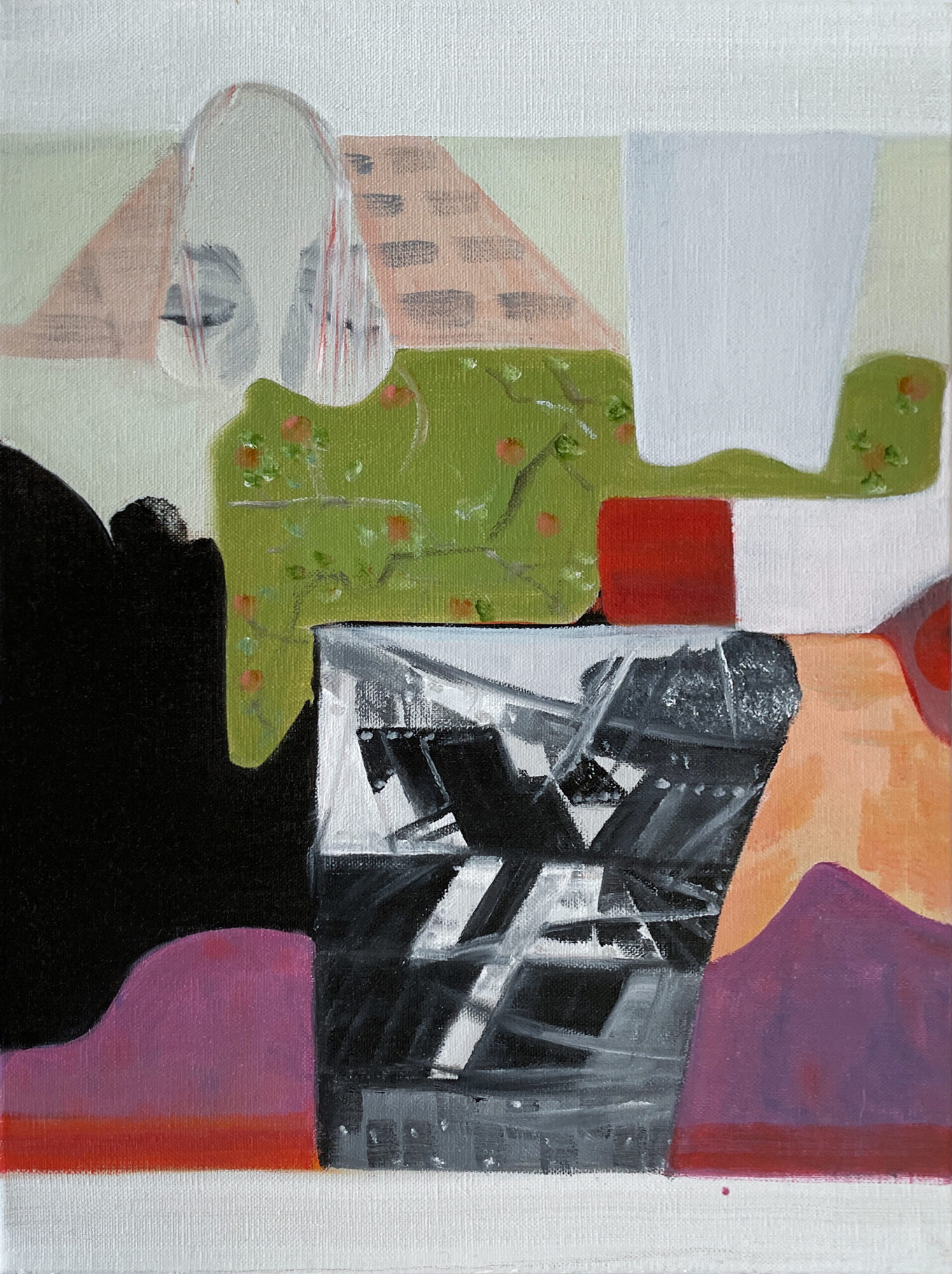 Andrée Van Schaik, <em>Mustard mixer</em>, 2022, oil on canvas, 40.5 x 30.5 cm