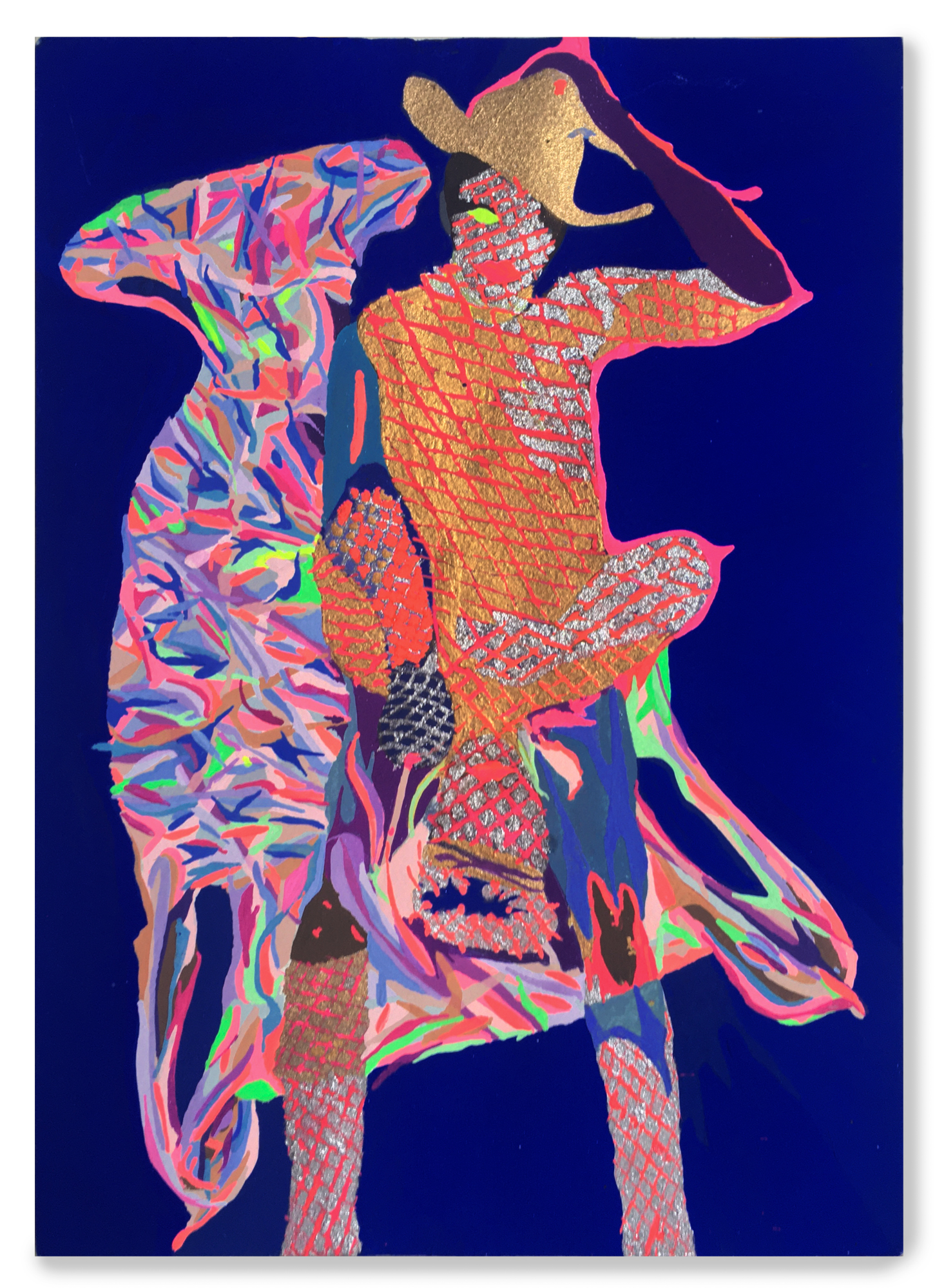 Constanze Zikos, <em>Pin-ups X</em>, 2022 (detail), ink and gouache on paper, dimensions variable