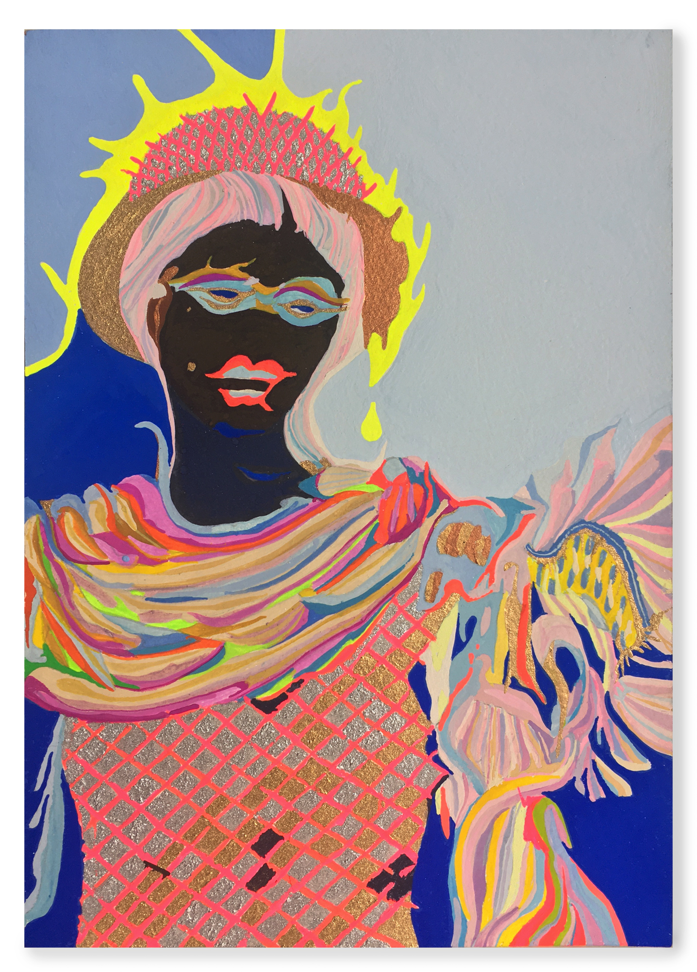 Constanze Zikos, <em>Pin-ups XI</em>, 2022 (detail), ink and gouache on paper, dimensions variable