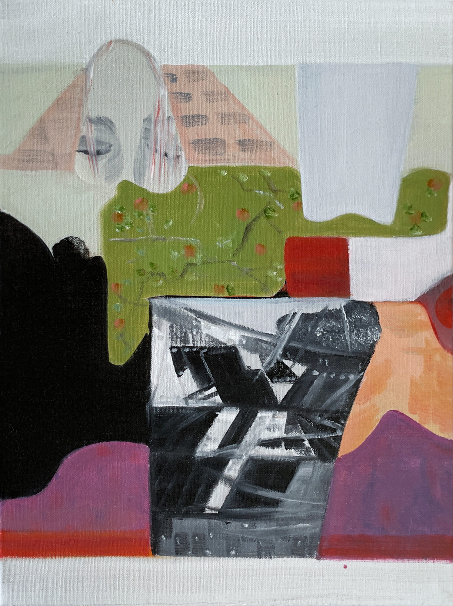 Andrée Van Schaik, <em>Mustard mixer</em>, 2022, oil on canvas, 40.5 x 30.5 cm