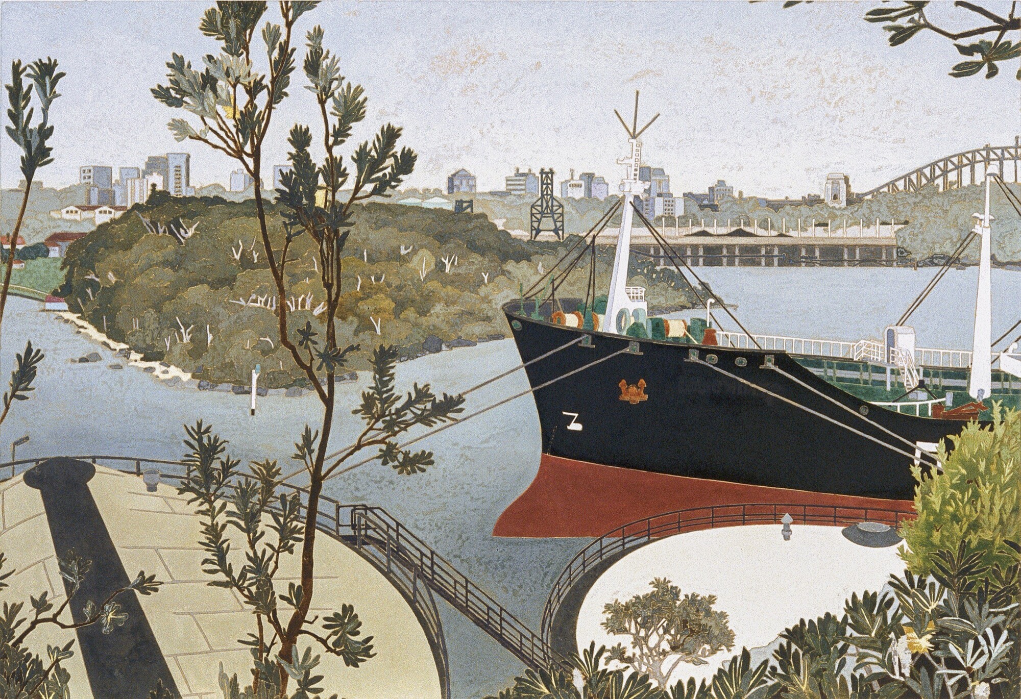 <p>Cressida Campbell, <em>Gore Bay, Sydney,</em> 1992. Woodblock, painted in watercolour. Private collection. © Cressida Campbell. Image courtesy of Cressida Campbell and Warren Macris.</p>