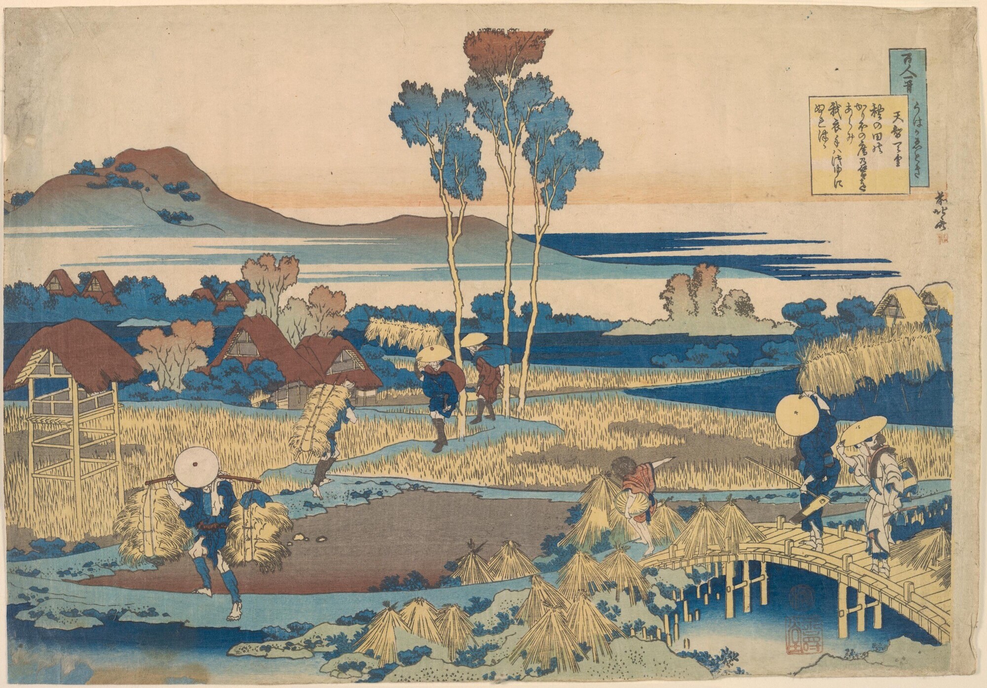 <p>Katsushika Hokusai, <em>Poem by Tenchi Tennō</em> (c. 1835–36). Colour woodblock. National Gallery of Victoria, Melbourne. Felton Bequest, 1909.</p>