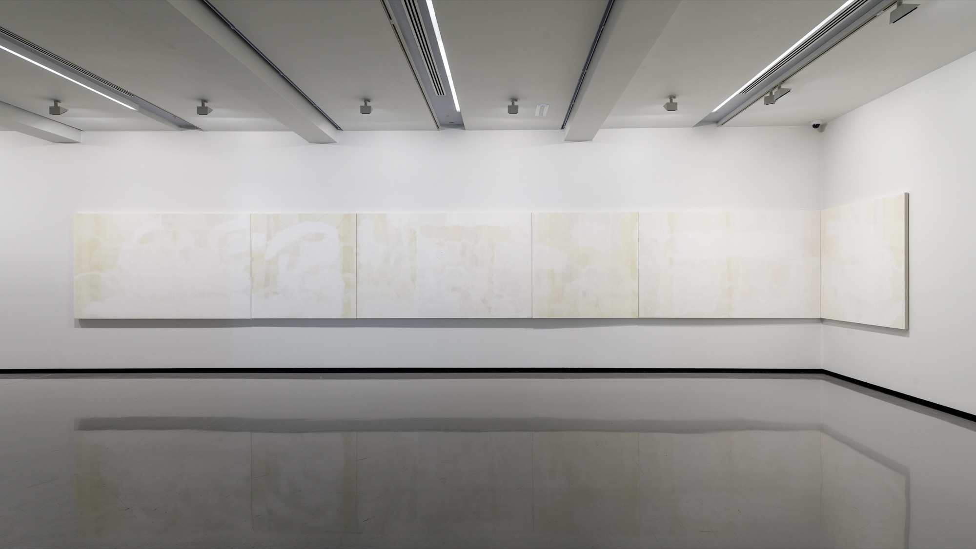 Dale Harding with Hayley Matthew, <em>Untitled (private painting H1)</em> 2019. Installation view, <em>Dale Harding: Through a lens of visitation</em>, Monash University Museum of Art, Melbourne, 2021. Photo: Andrew Curtis. Image courtesy of the artist and Milani Gallery, Brisbane.
