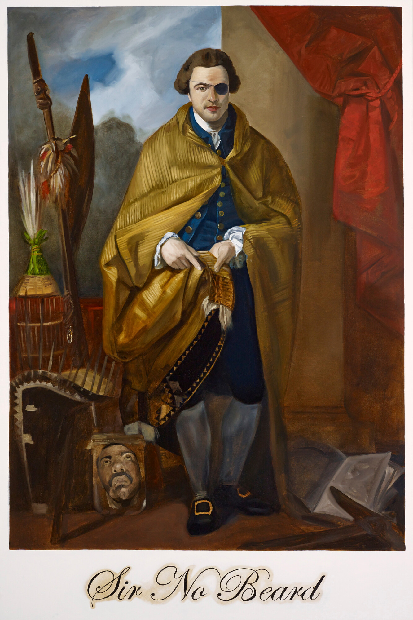 Daniel Boyd, <em>Sir No Beard</em>, 2007, oil on canvas, 183.5 x 121.5 cm, Art Gallery of New South Wales, Sydney, gift of Clinton Ng 2012, donated through the Australian Government’s Cultural Gifts Program, 378.2012. Image: AGNSW, Felicity Jenkins. © Daniel Boyd