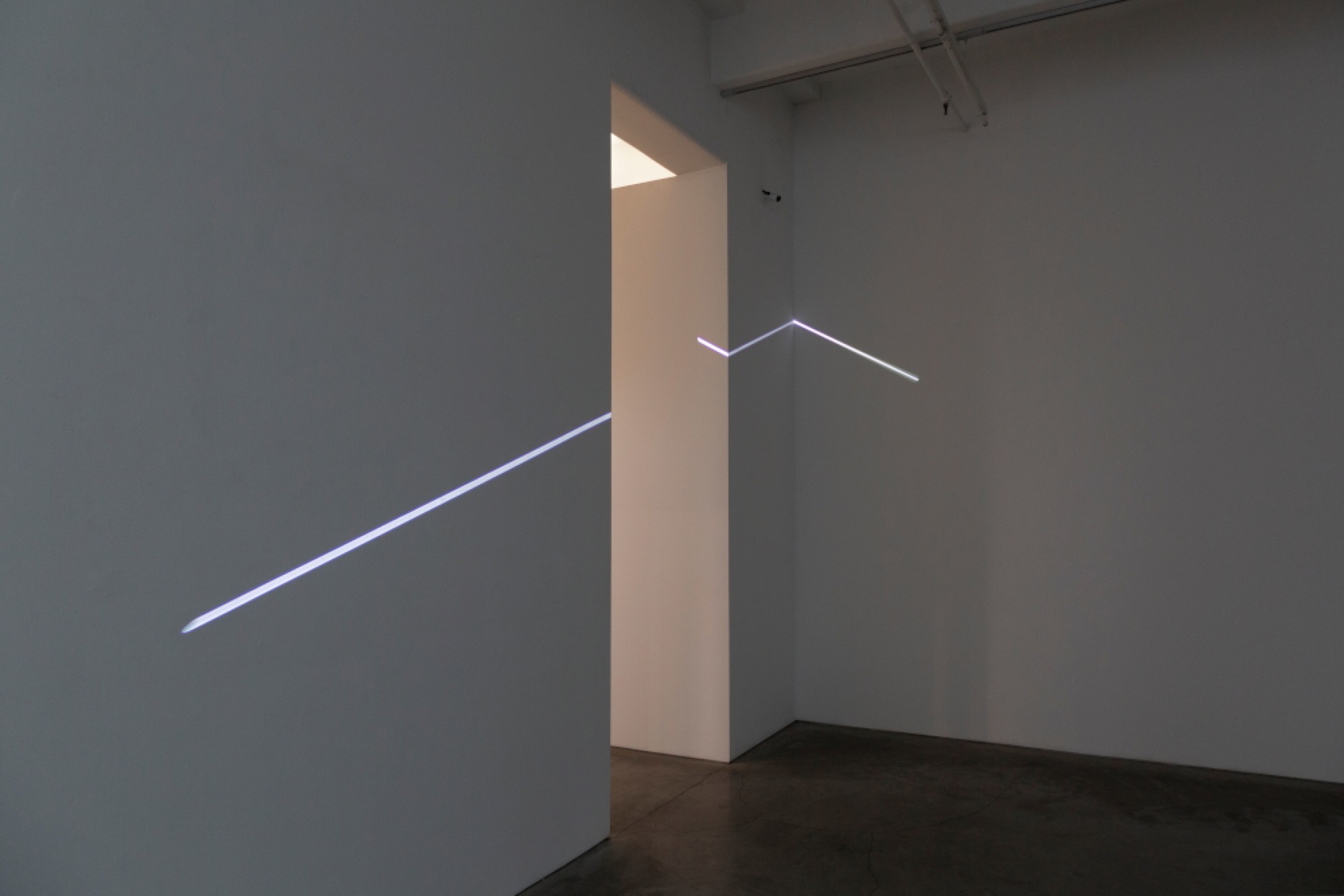 DANIEL VON STURMER, <em>Electric Light (facts/figures/anna schwartz gallery upstairs)</em>, 2019, Animated light installation, Dimensions variable. Image courtesy the artist and Anna Schwartz Gallery.